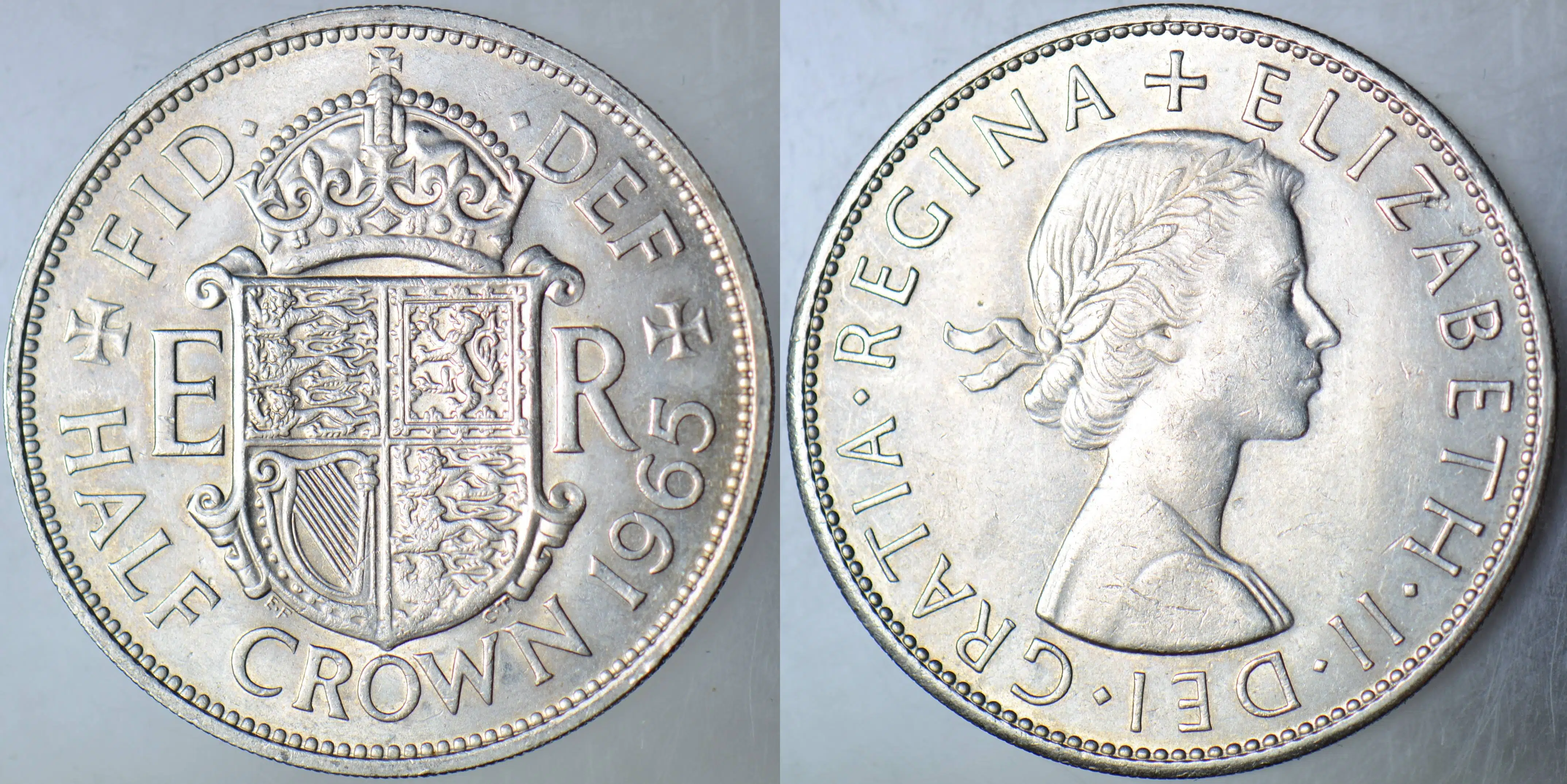 BİRLEŞİK KRALLIK YARIM CROWN 1965 KRALİÇE II. ELİZABETH 32,3 mm ÇİLALTI+