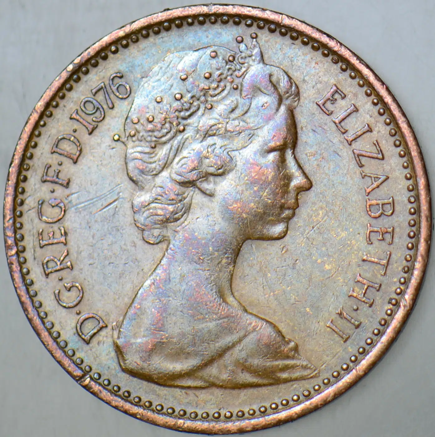 BİRLEŞİK KRALLIK YARIM PENNY 1976 KRALİÇE II. ELİZABETH. İNGİLTERE 17,14 mm.