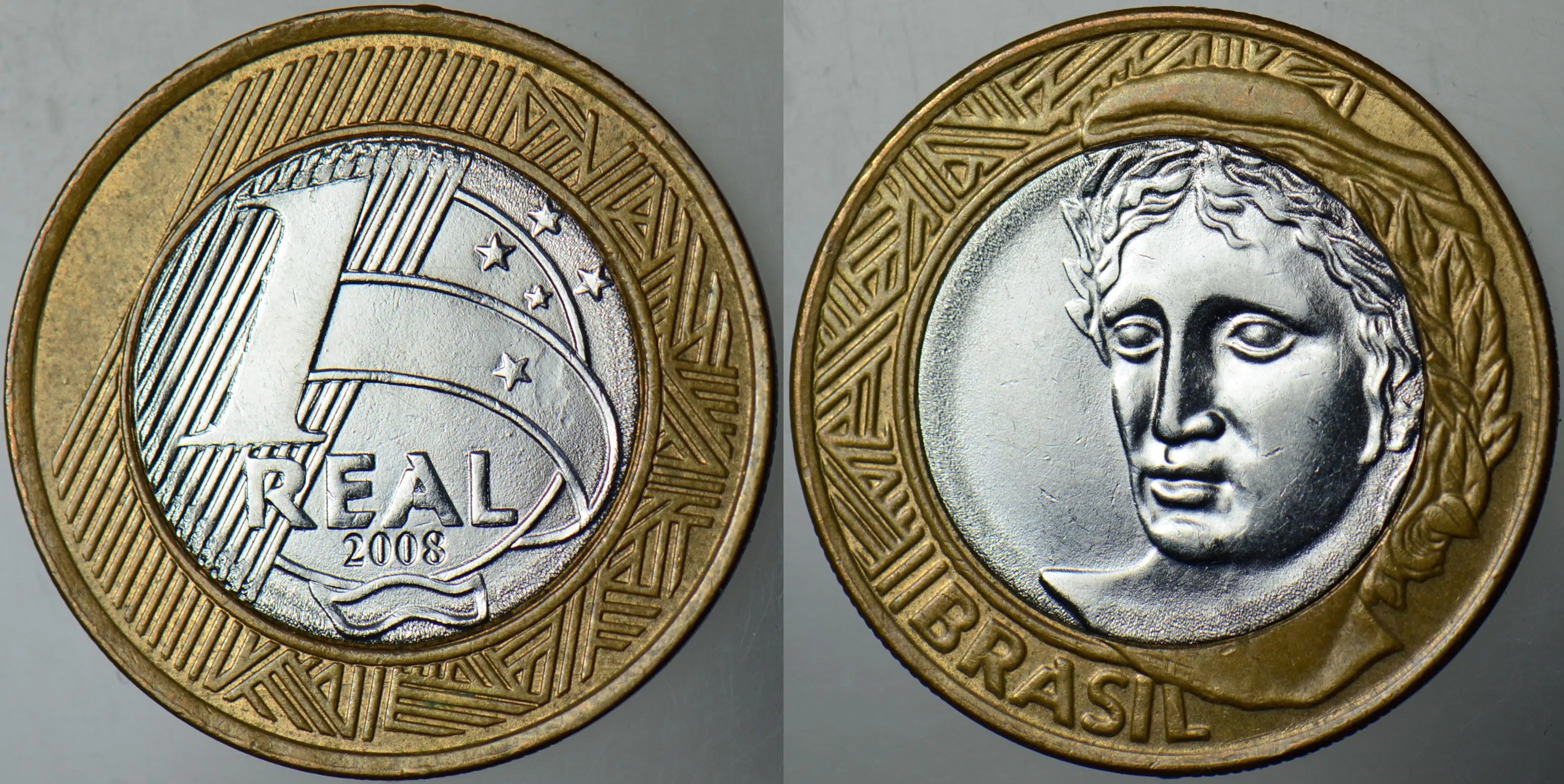 BREZİLYA 1 REAL 2008 BİMETAL.