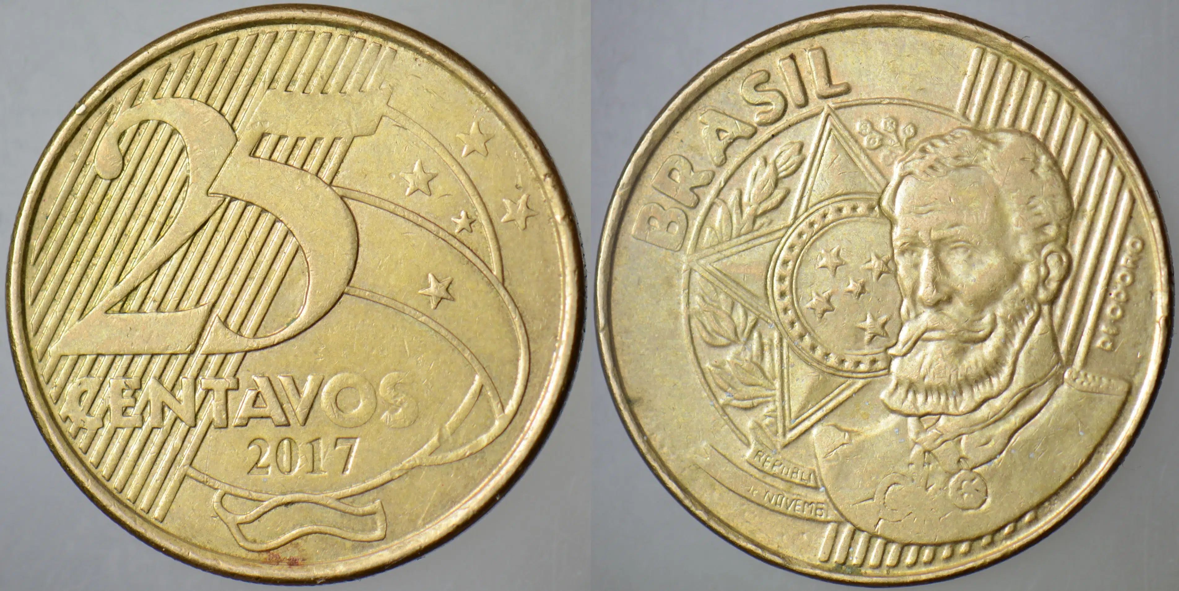 BREZİLYA 25 CENTAVOS 2017.