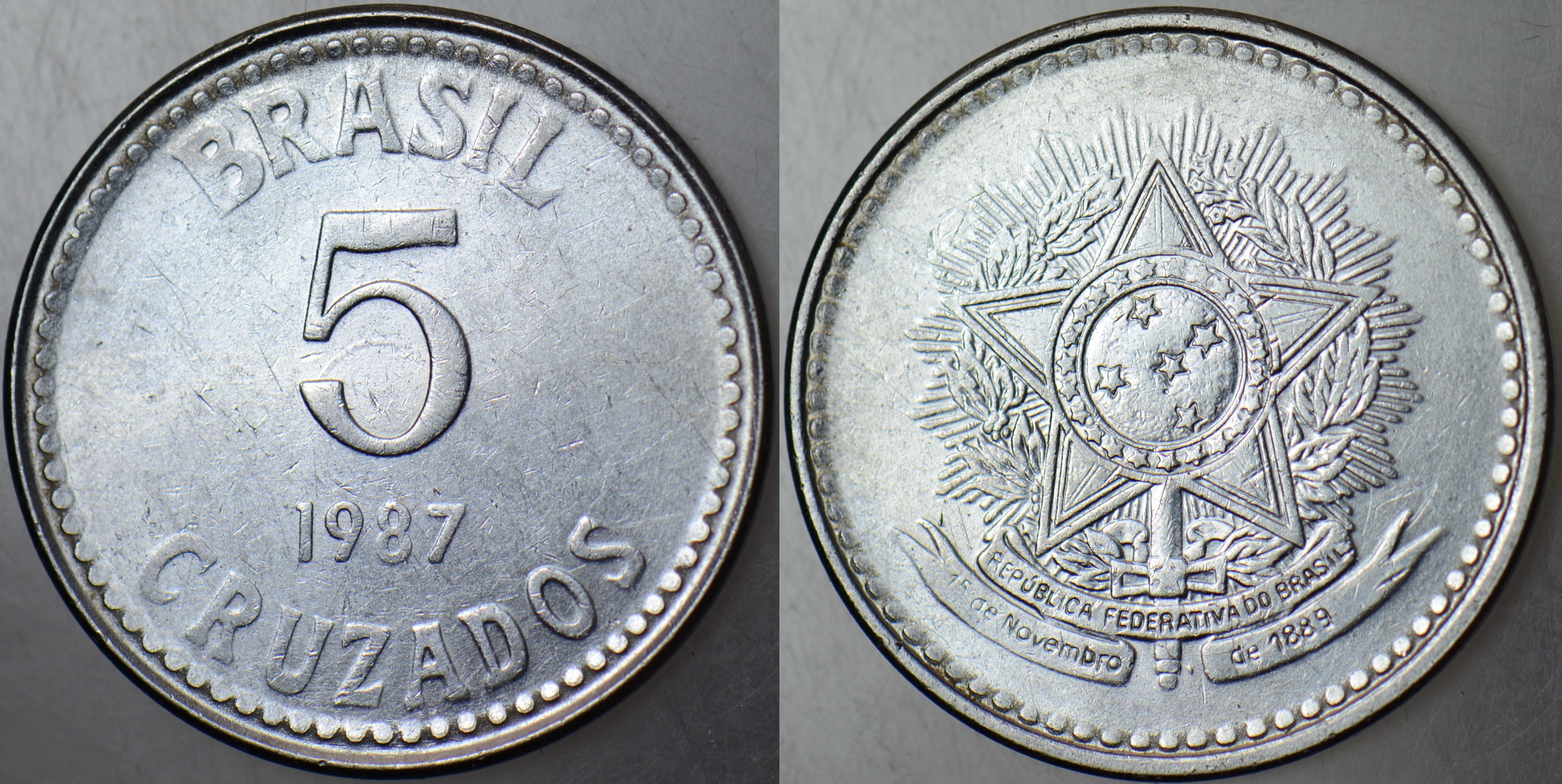 BREZİLYA 5 CRUZADO 1987.