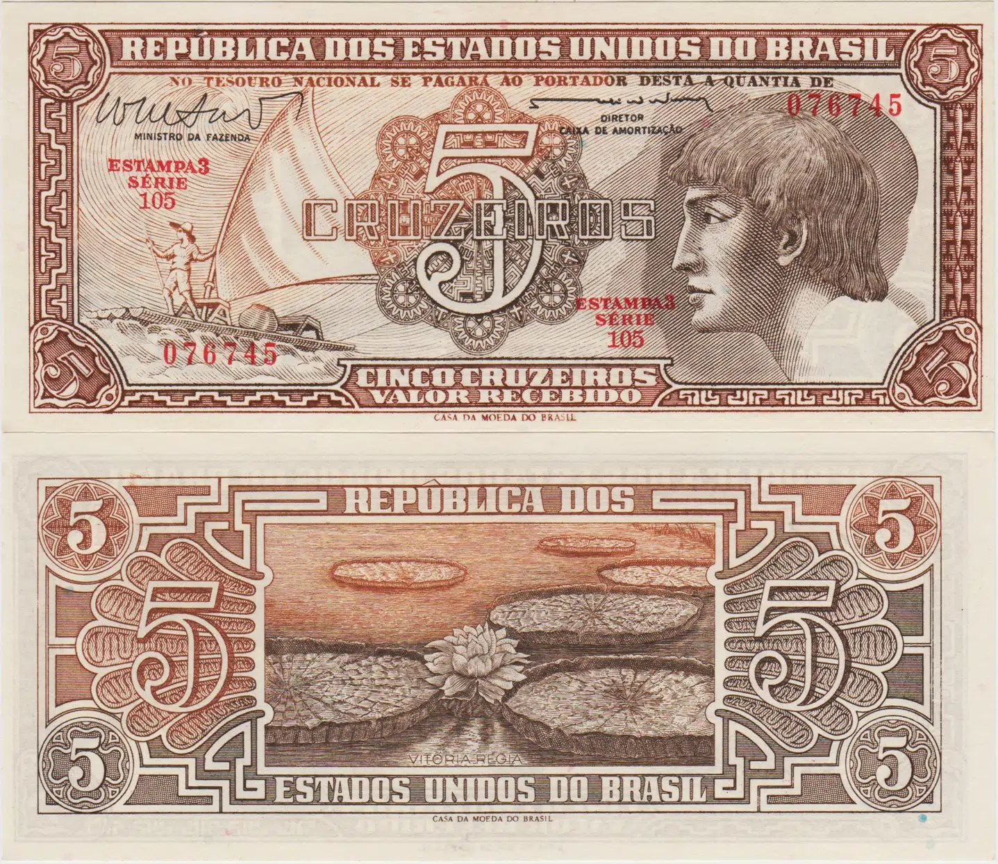 BREZİLYA 5 CRUZEIROS 1962 ÇİL.