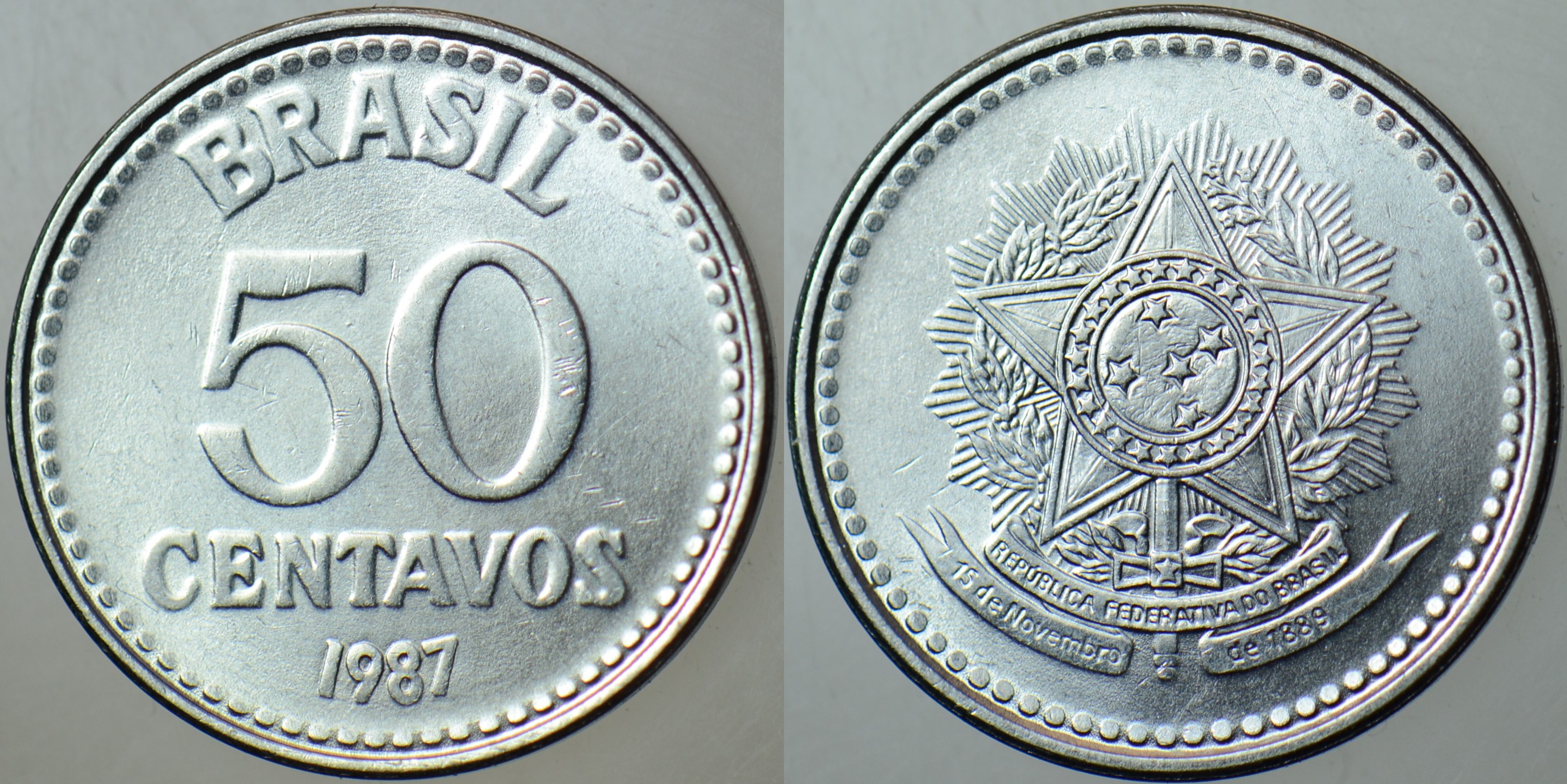 BREZİLYA 50 CENTAVOS 1987 ÇİL KONDİSYON.