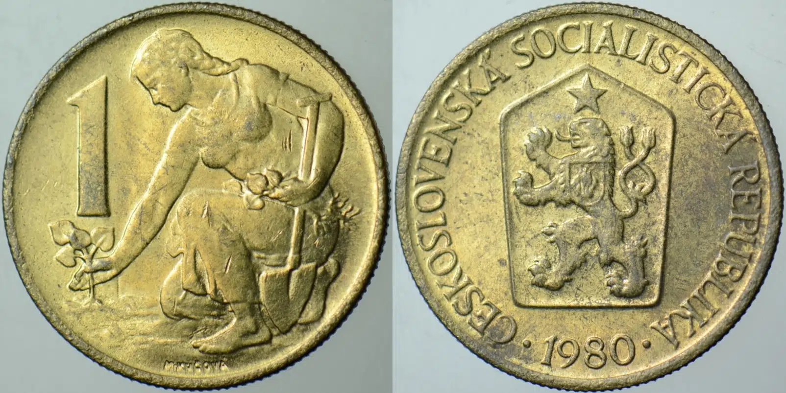 ÇEKOSLOVAKYA 1 KORUNA 1980 SOSYALİST DÖNEM. ÇİLALTI