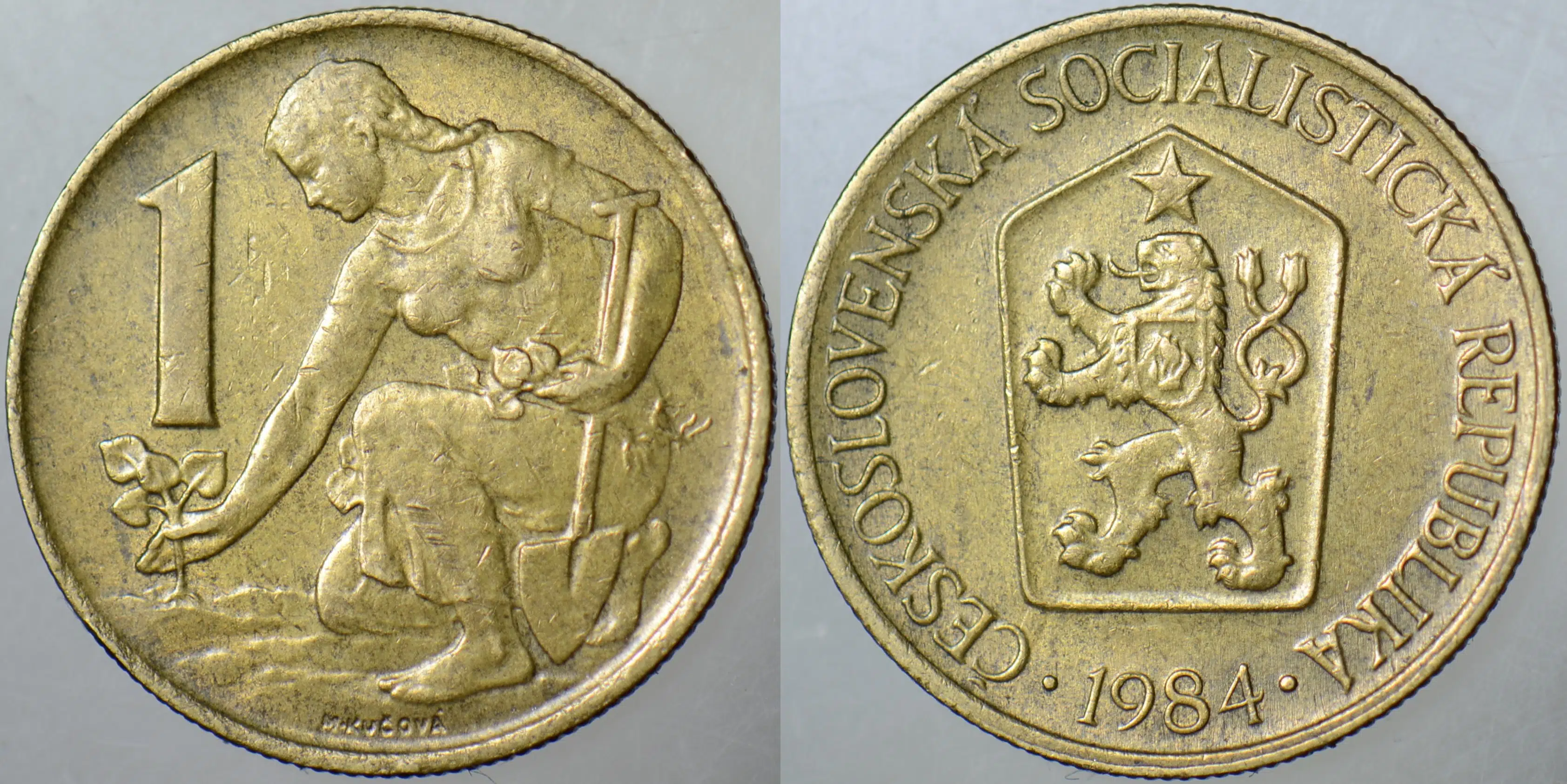 ÇEKOSLOVAKYA 1 KORUNA 1984 SOSYALİST DÖNEM.