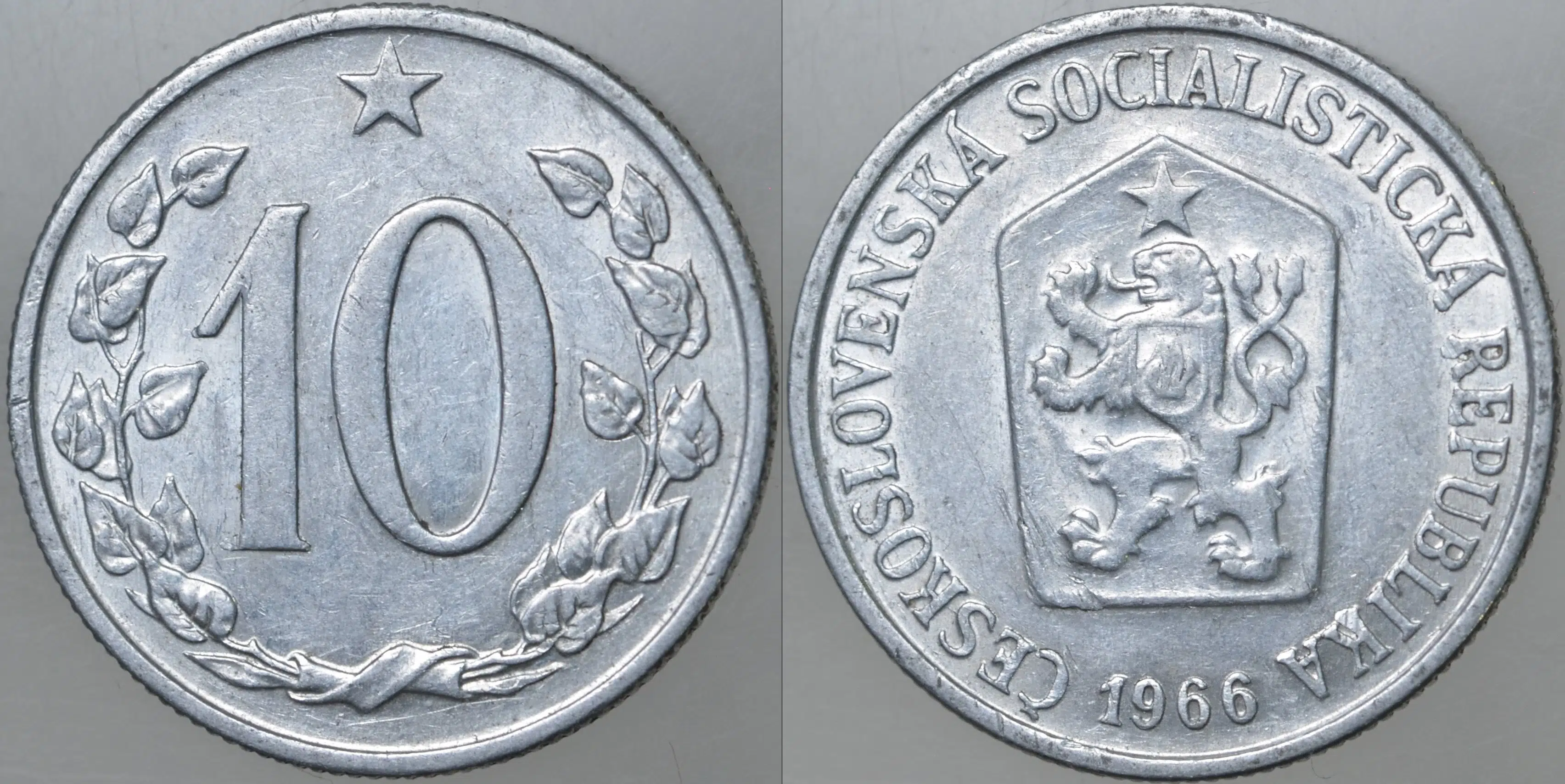ÇEKOSLOVAKYA 10 HALERU 1966.