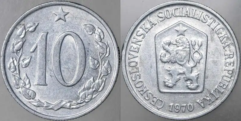 ÇEKOSLOVAKYA 10 HALERU 1970.