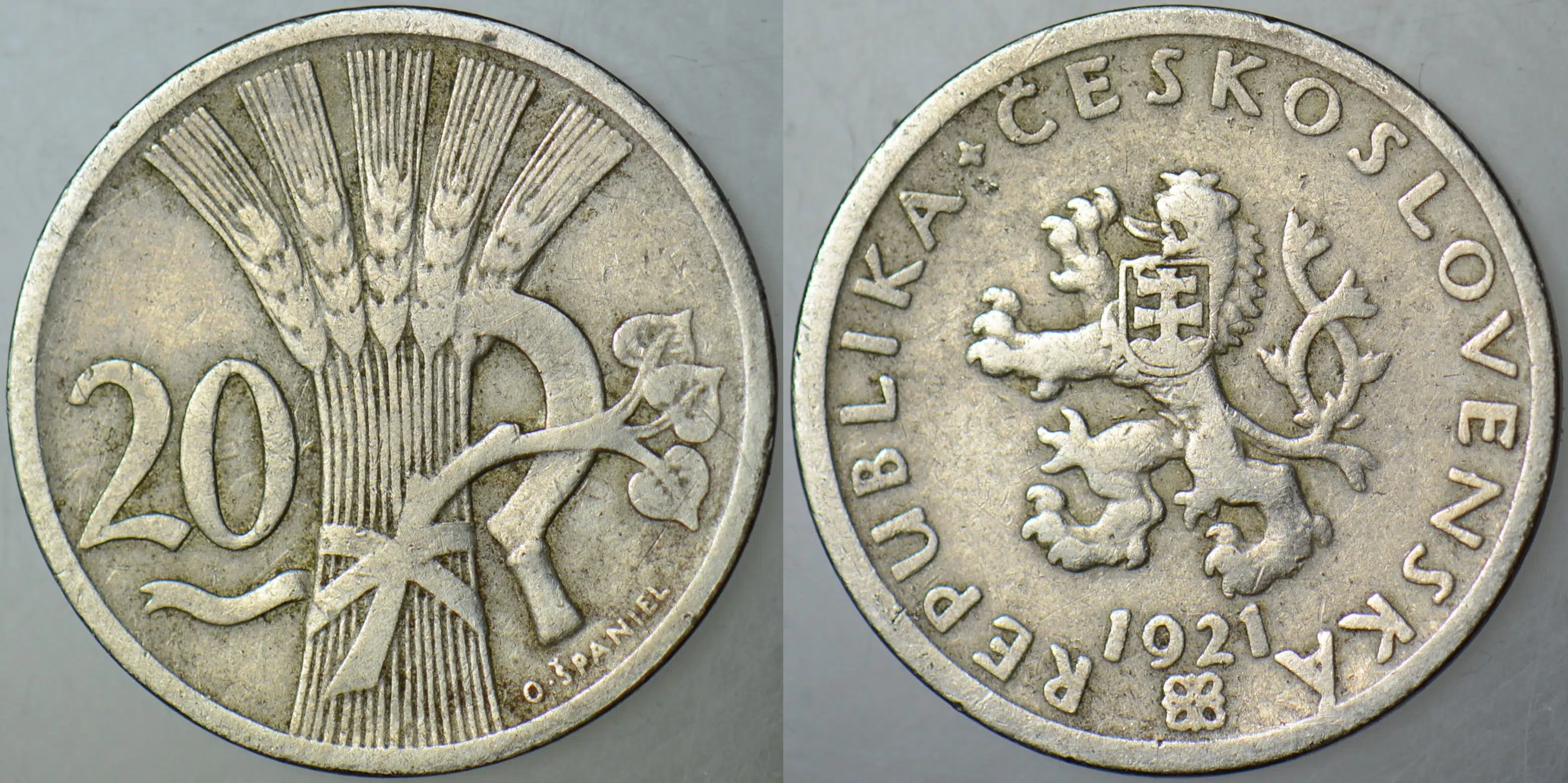 ÇEKOSLOVAKYA 20 HALERU 1921.