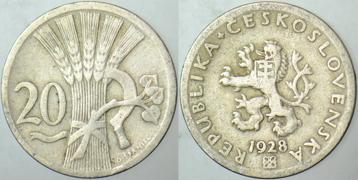 ÇEKOSLOVAKYA 20 HALERU 1928.