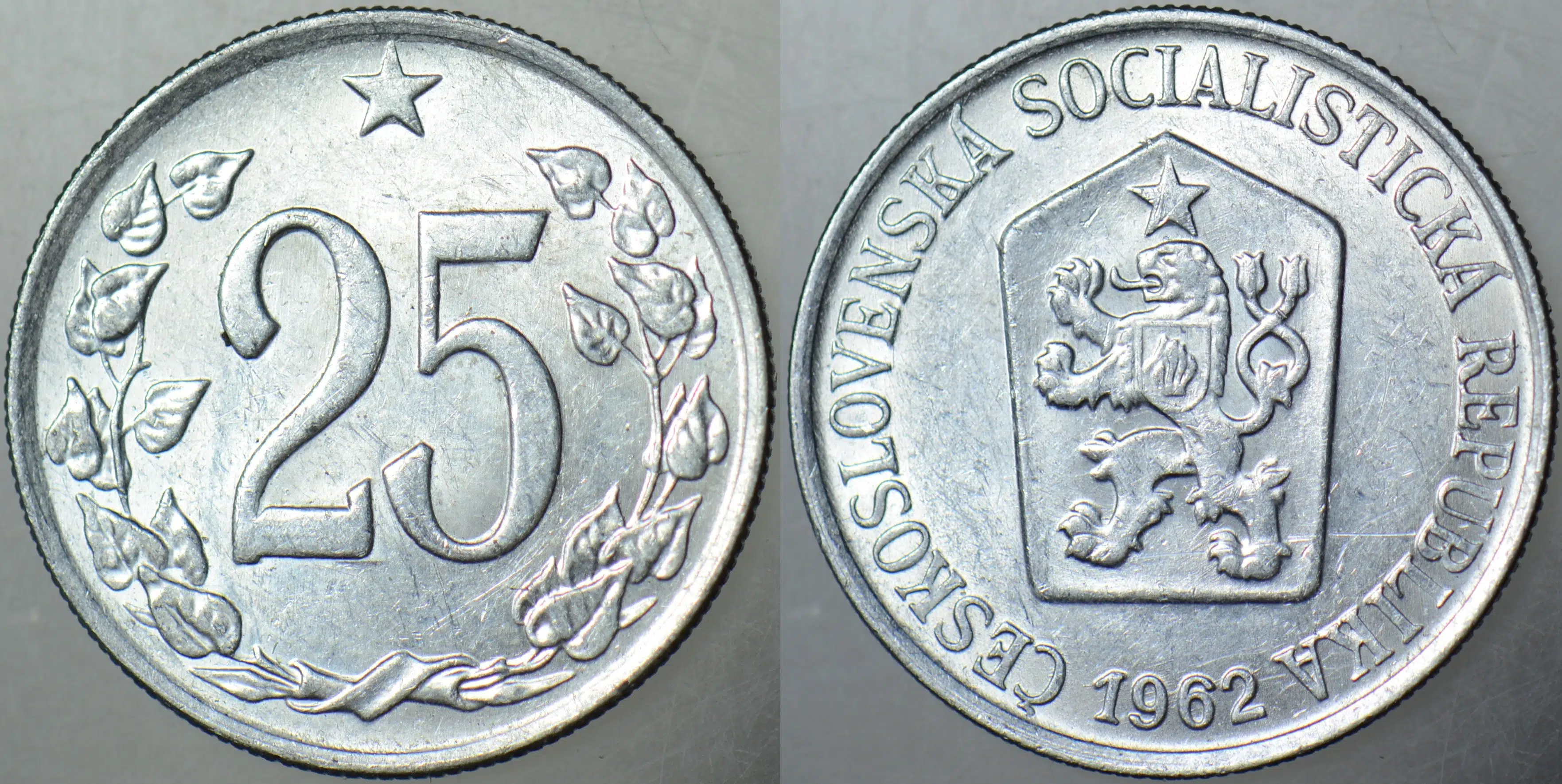 ÇEKOSLOVAKYA 25 HALERU 1962 ÇİLALTI+