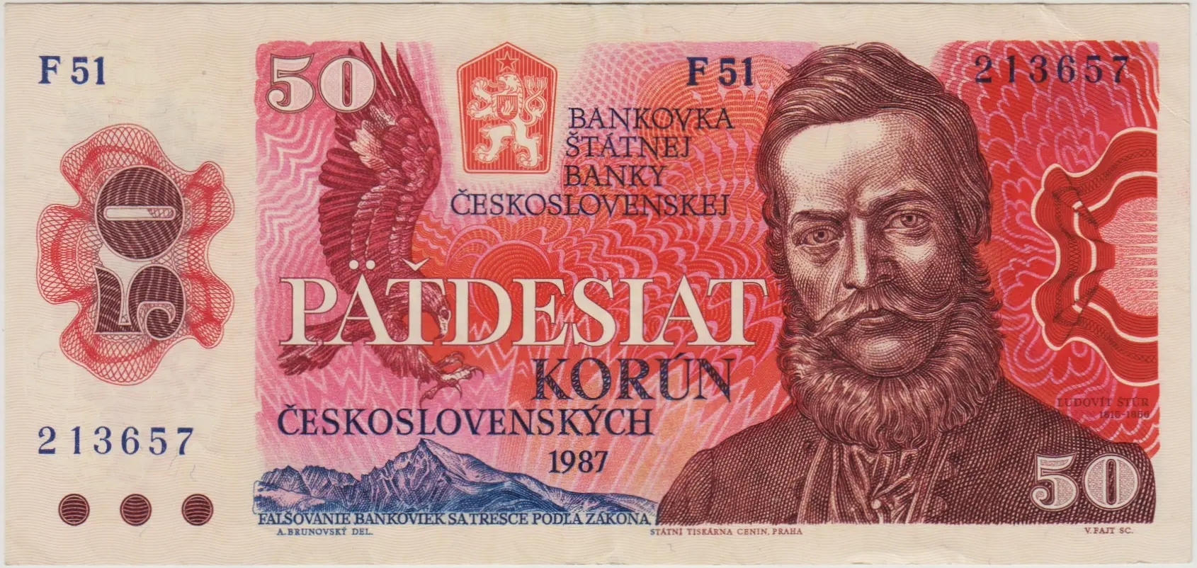 ÇEKOSLOVAKYA 50 KORUNA 1987 ÇOK ÇOK TEMİZ+