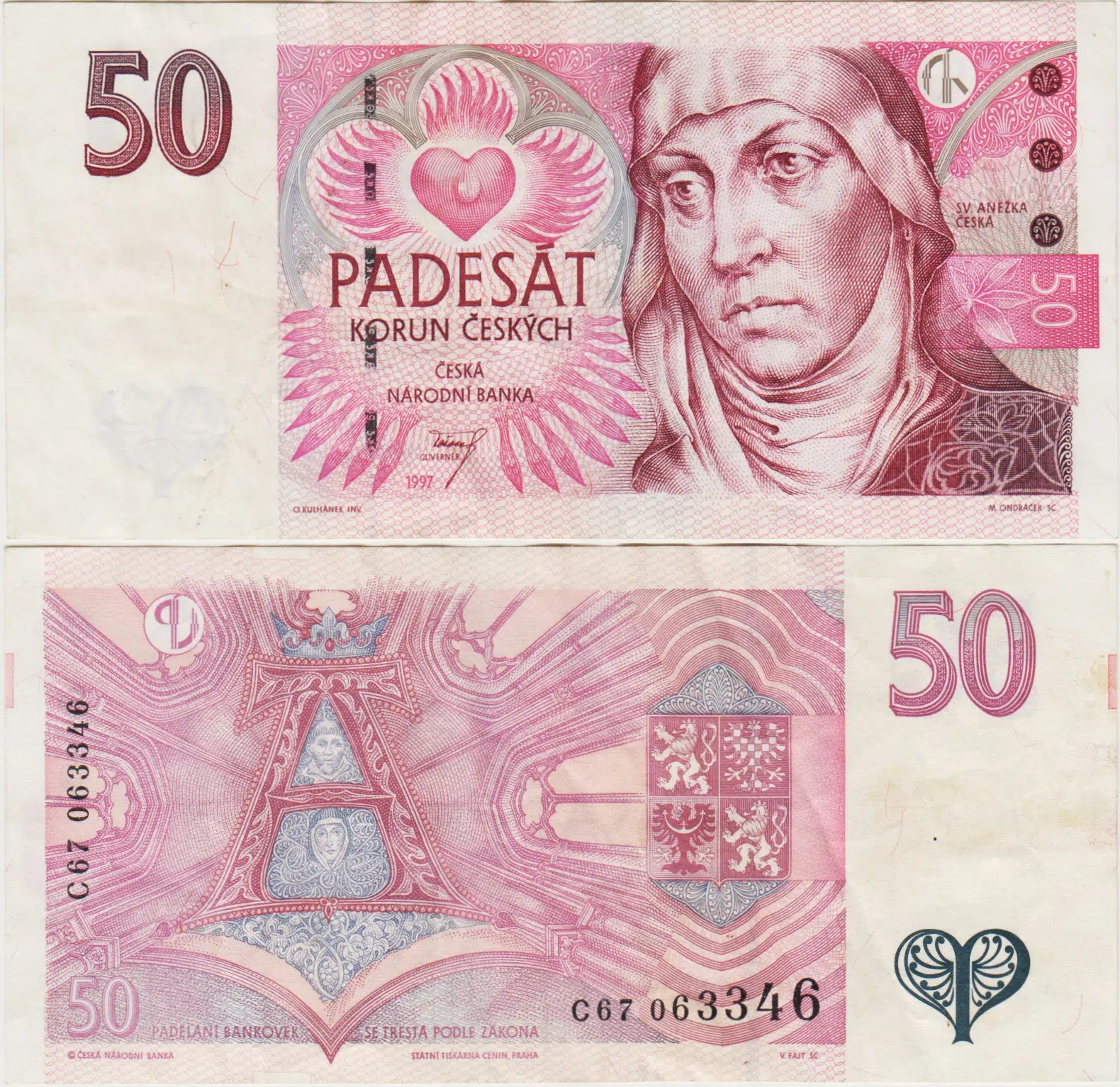 ÇEKYA 50 KORUNA 1997 ÇOK ÇOK TEMİZ.