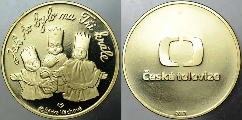 ÇEKYA TELEVİZYONU HATIRA MADALYON 2017 ALTIN KAPLAMA. PROOF BASKI 30 mm ÇAPINDA. ÇİL KONDİSYON. NADİR.