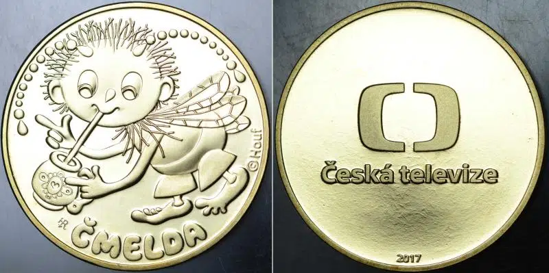 ÇEKYA TELEVİZYONU HATIRA MADALYON 2017 CMELDA. ALTIN KAPLAMA. PROOF BASKI 30 mm ÇAPINDA. ÇİL KONDİSYON. NADİR.