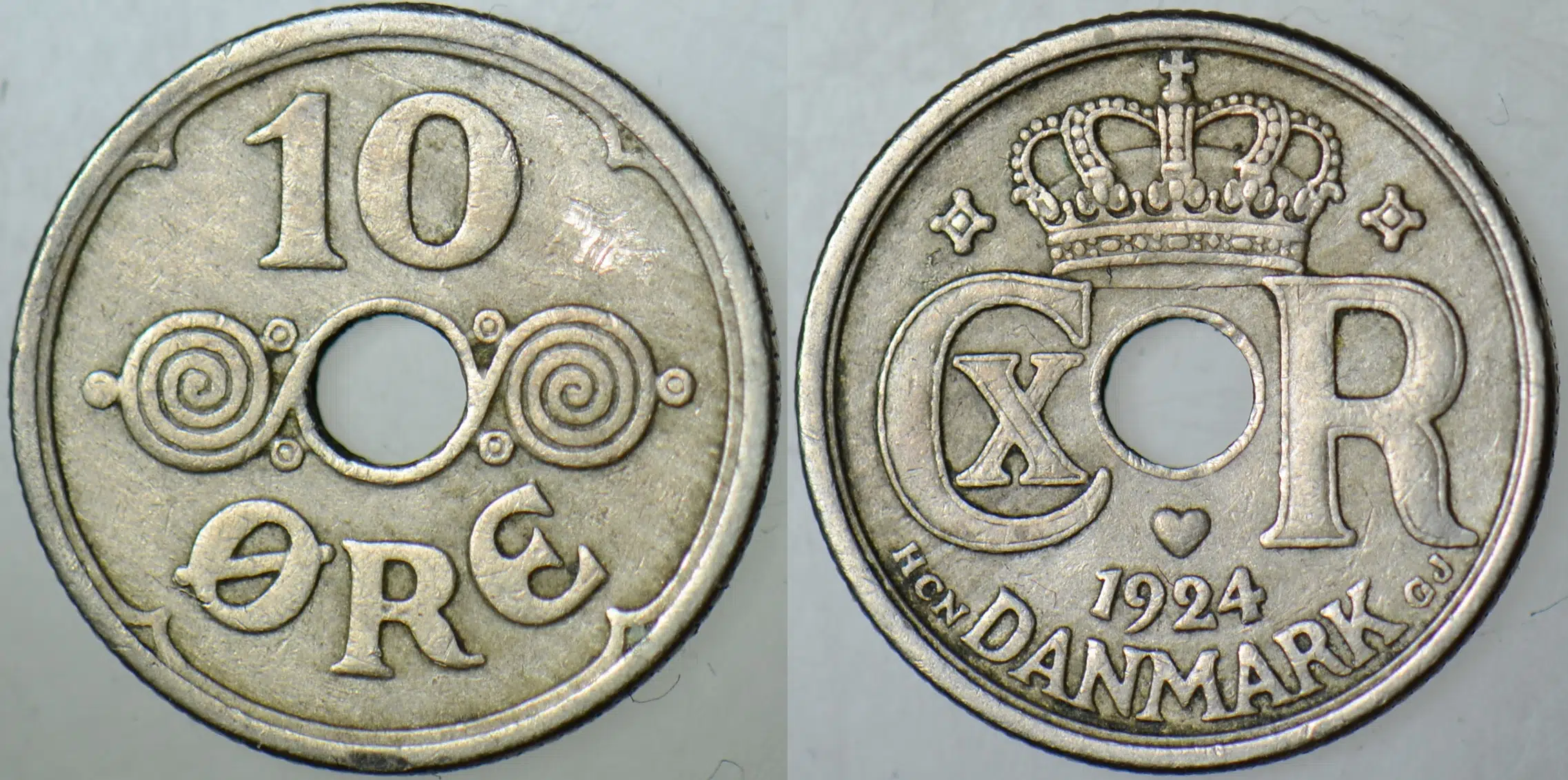 DANİMARKA 10 ÖRE 1924.