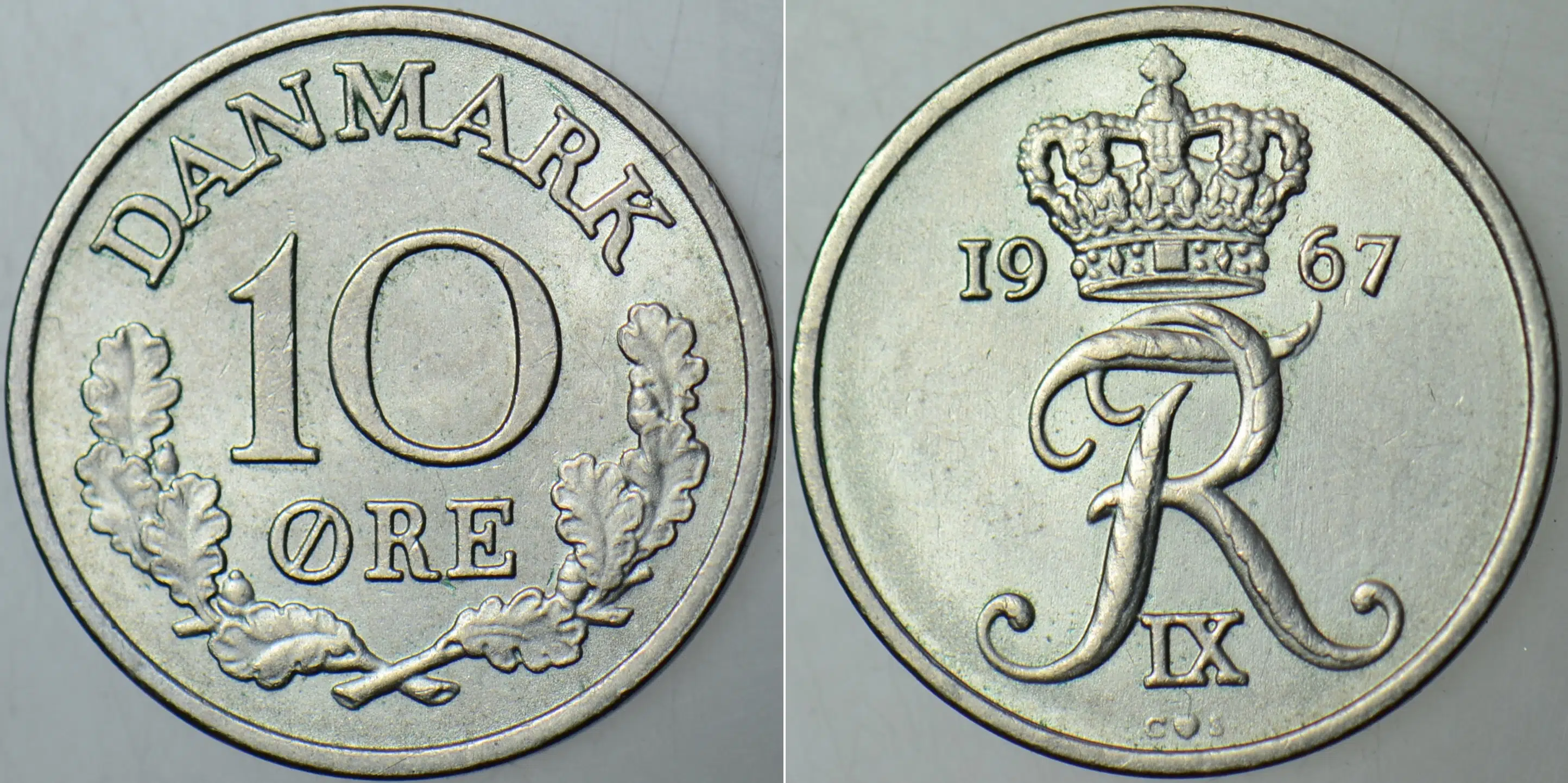 DANİMARKA 10 ÖRE 1967 KRAL 9. FREDERİK DÖNEMİ. ÇİLALTI