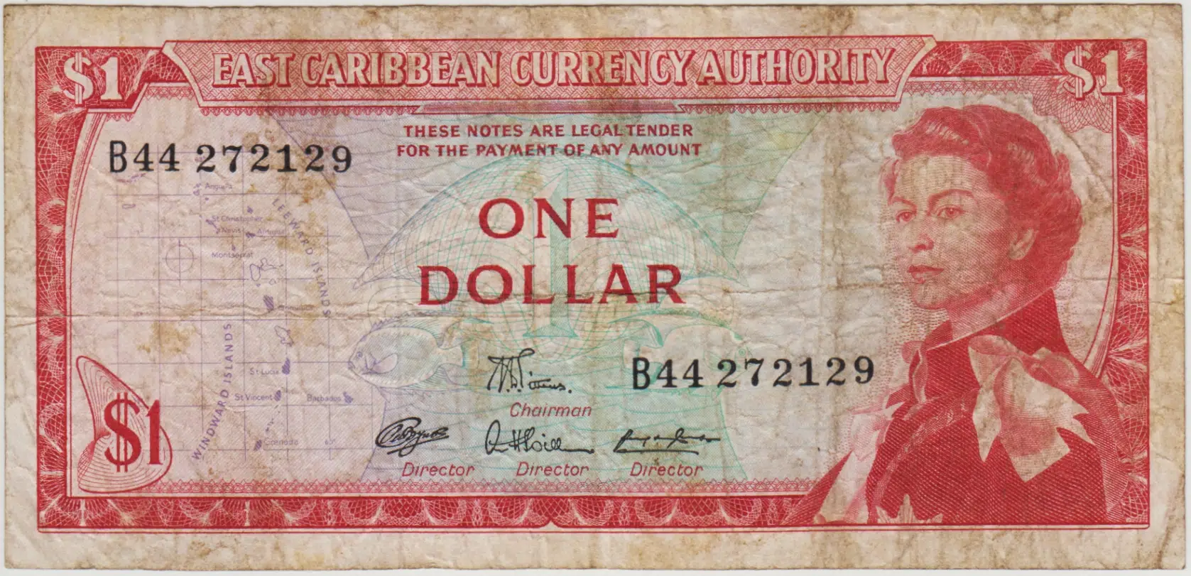 DOĞU KARAYİPLER 1 DOLAR 1965 TEMİZ.