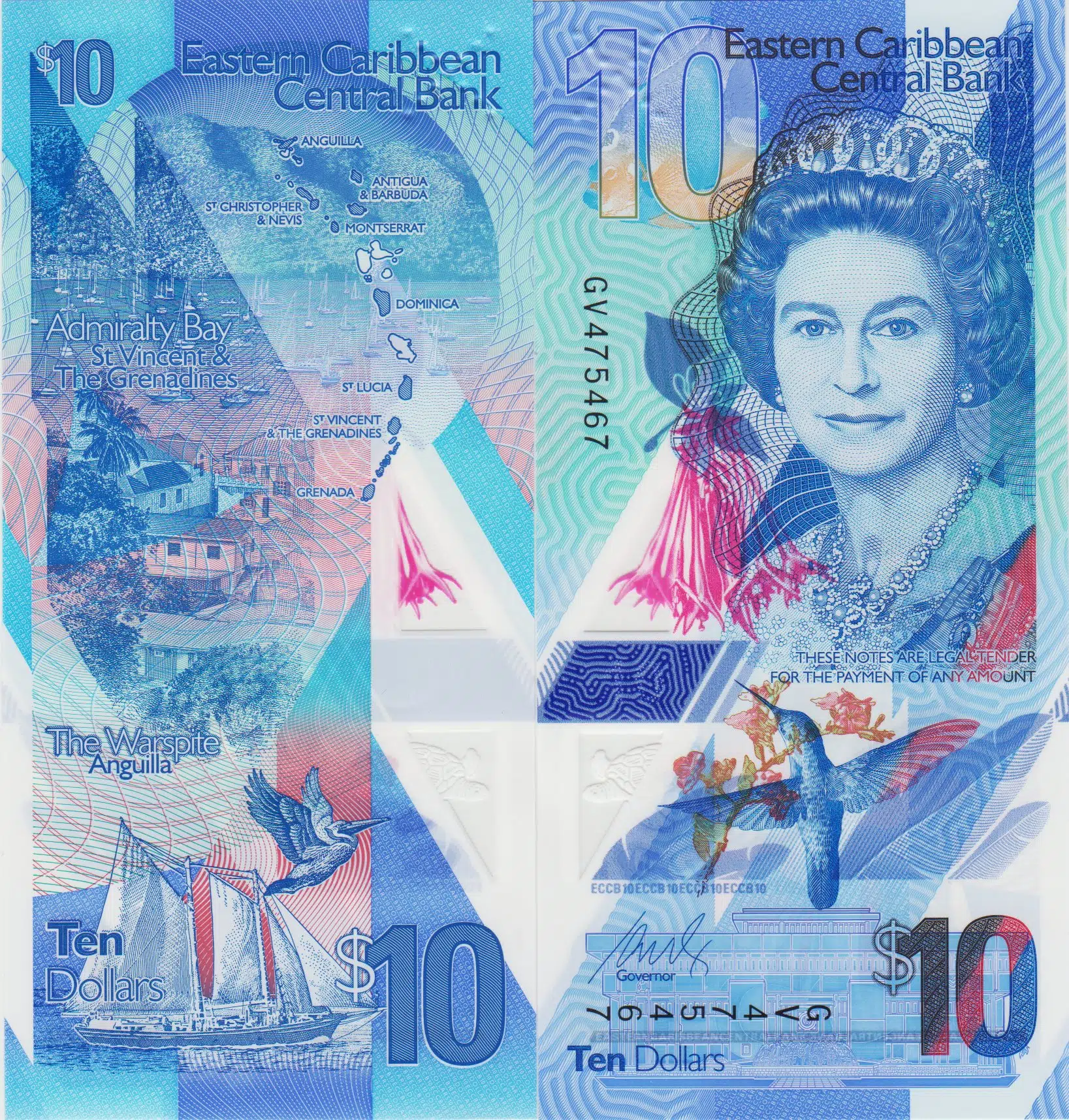 DOĞU KARAYİPLER 10 DOLAR 2019 POLYMER ÇİL.