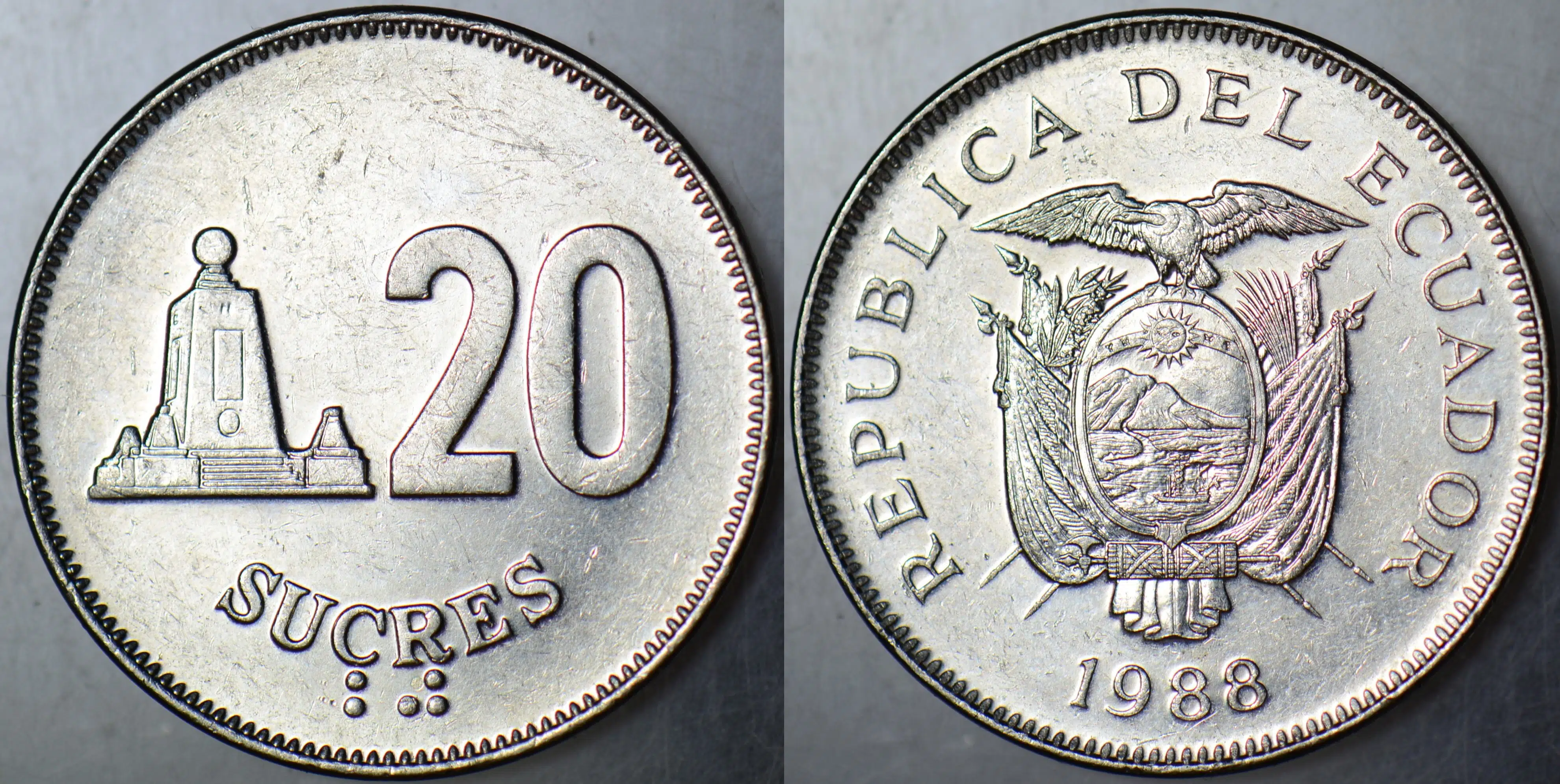 EKVADOR 20 SUCRE 1988 ÇİLALTI.