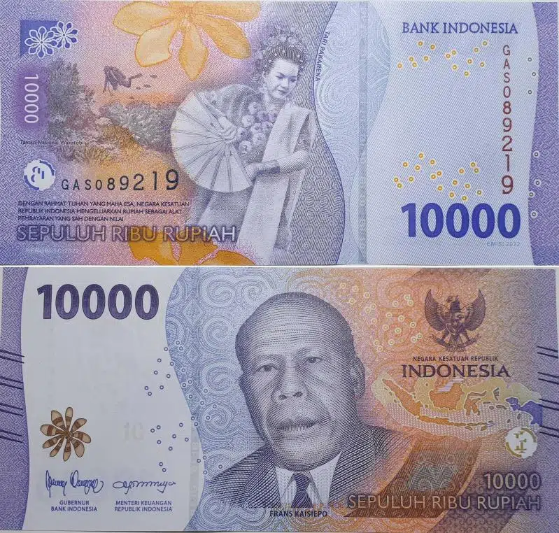 ENDONEZYA 10.000 RUPİAH 2022 YENİ EMİSYON. ÇİL KONDİSYON.