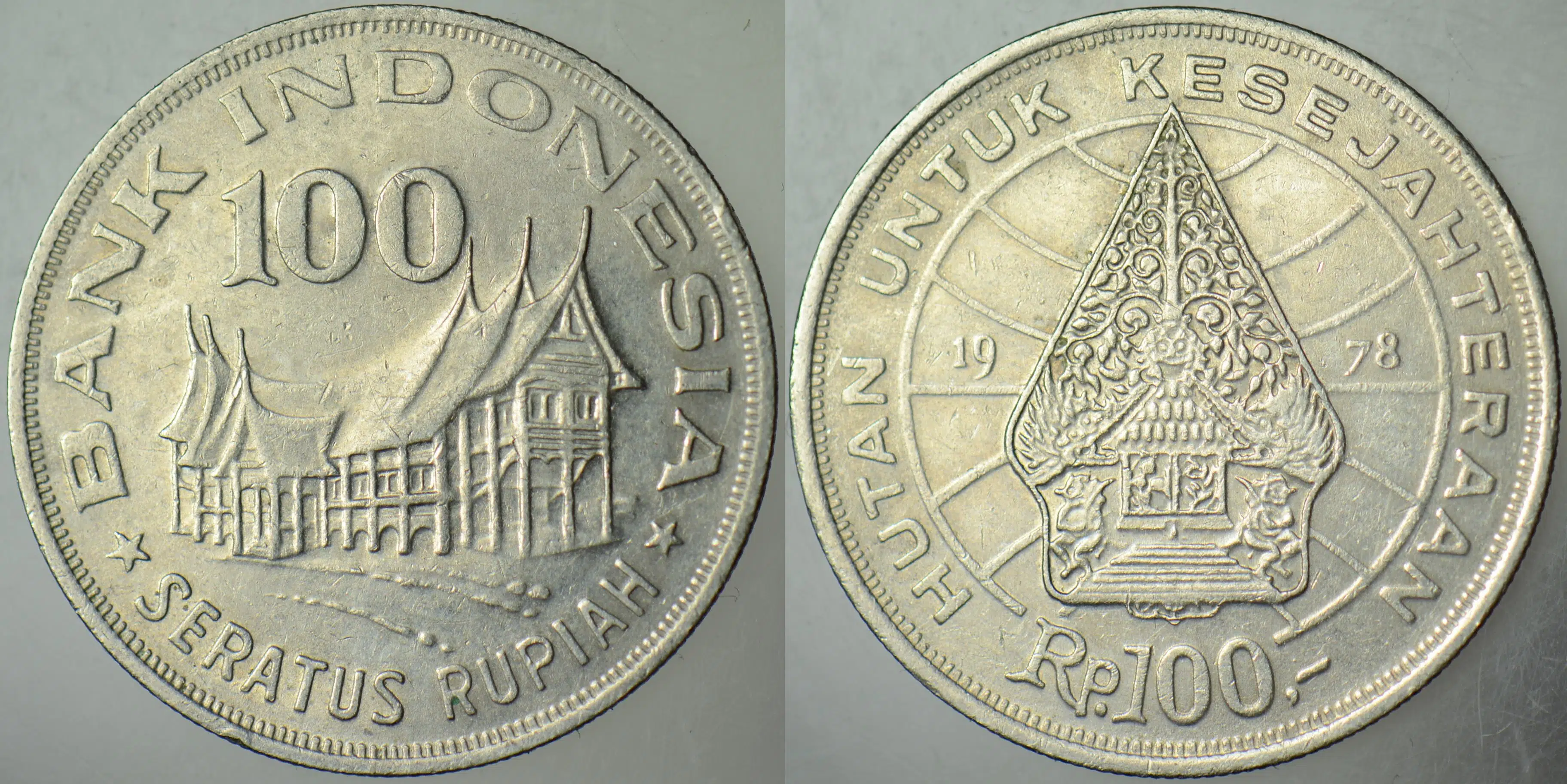 ENDONEZYA 100 RUPIAH 1978 SİRKÜLASYON HATIRA-REFAH İÇİN ORMANCILIK.