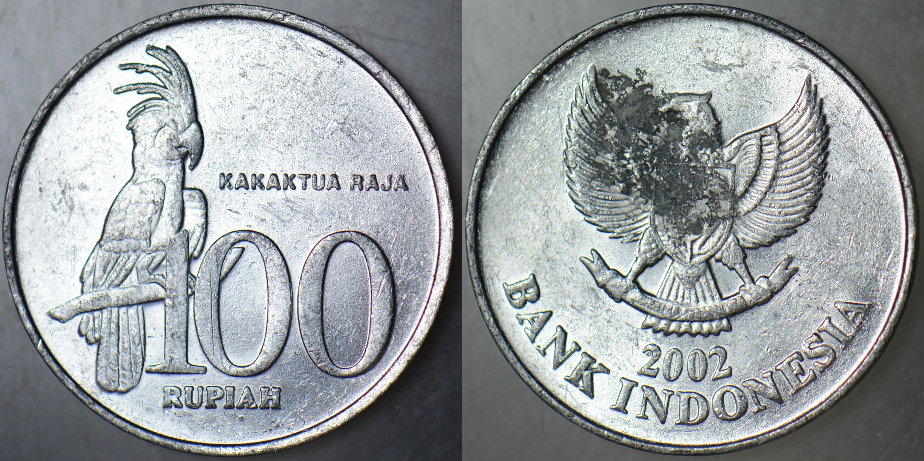 ENDONEZYA 100 RUPİAH 2002 PAPAĞAN TEMALI. ALÜMİNYUM.