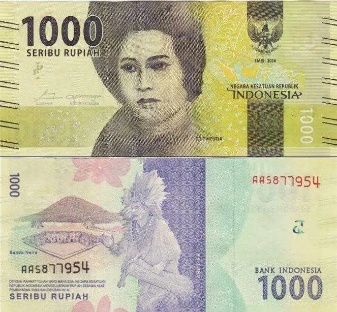 ENDONEZYA 1000 RUPİAH 2016 ÇİL KONDİSYON.