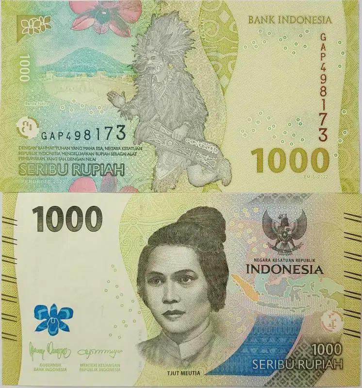 ENDONEZYA 1000 RUPİAH 2022 YENİ TİP. ÇİL KONDİSYON.