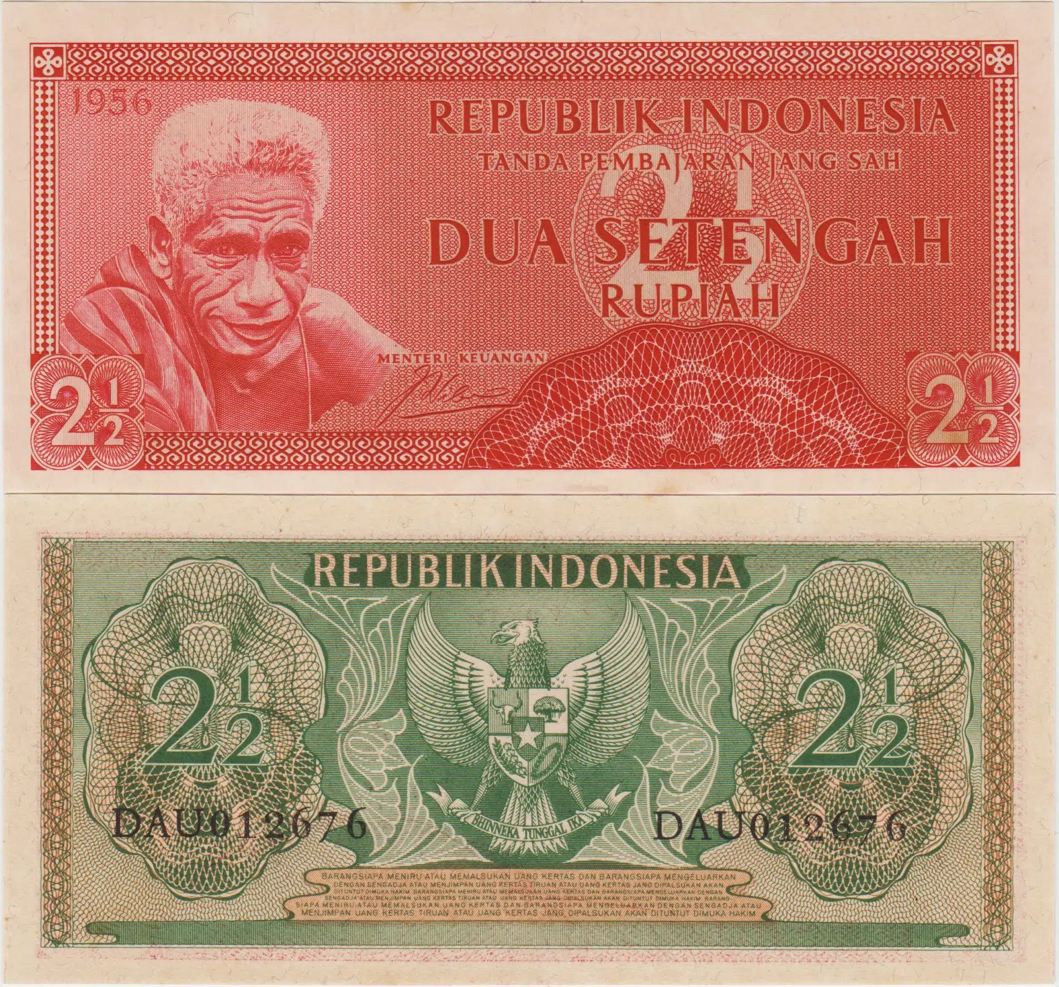 ENDONEZYA 2,5 RUPİAH 1956 ÇİL.
