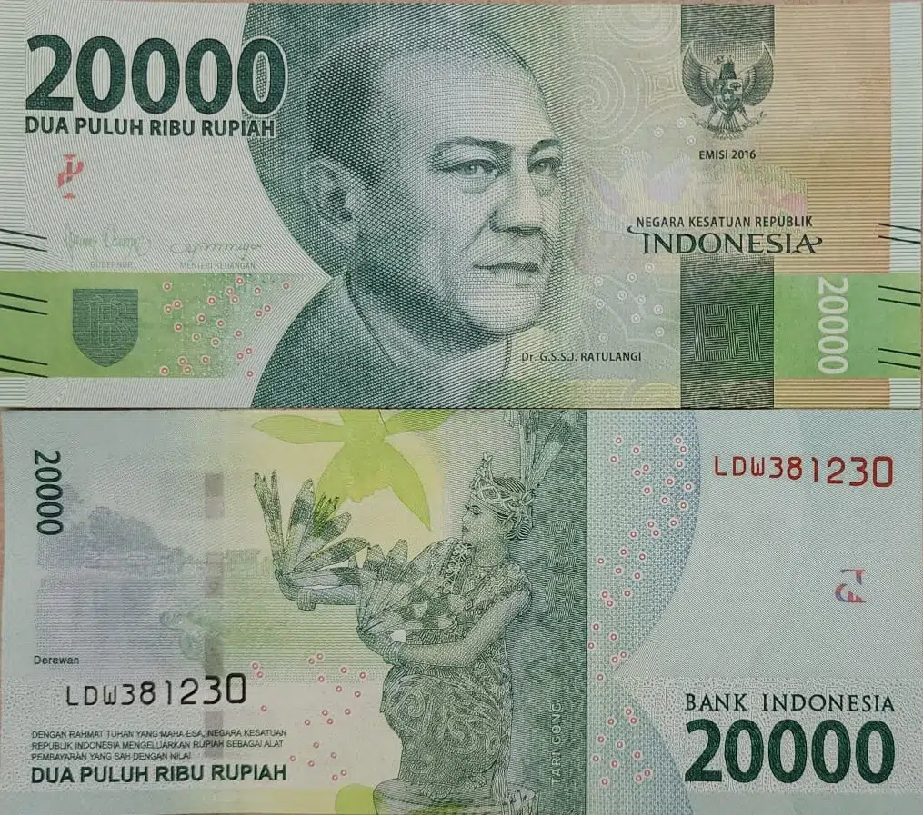ENDONEZYA 20.000 RUPİAH 2016 ÇİL.