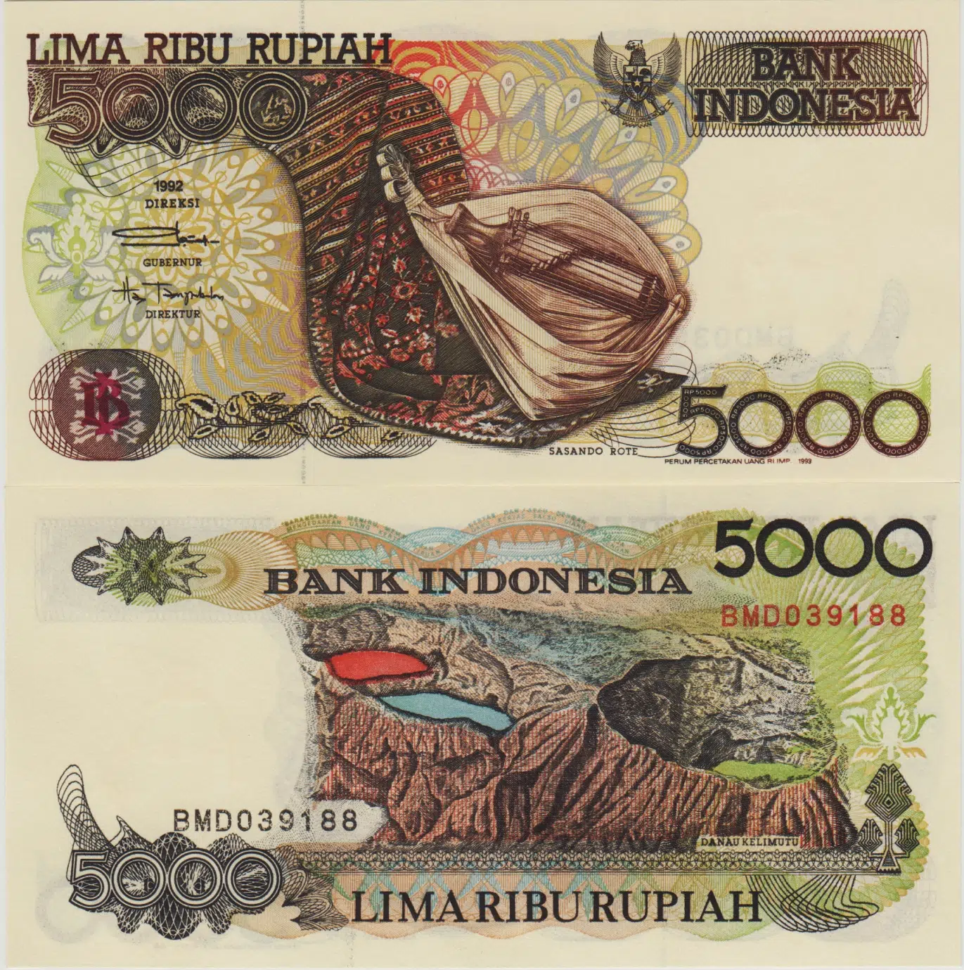 ENDONEZYA 5000 RUPİAH 1992 ÇİL.