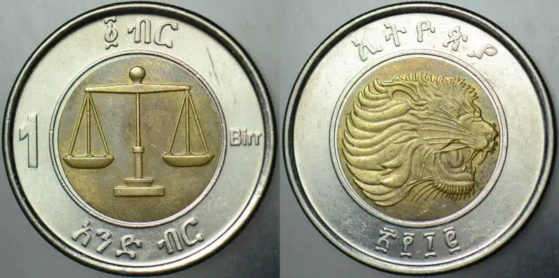 ETİYOPYA 1 BIRR 2010 ASLAN GÖRSELLİ.