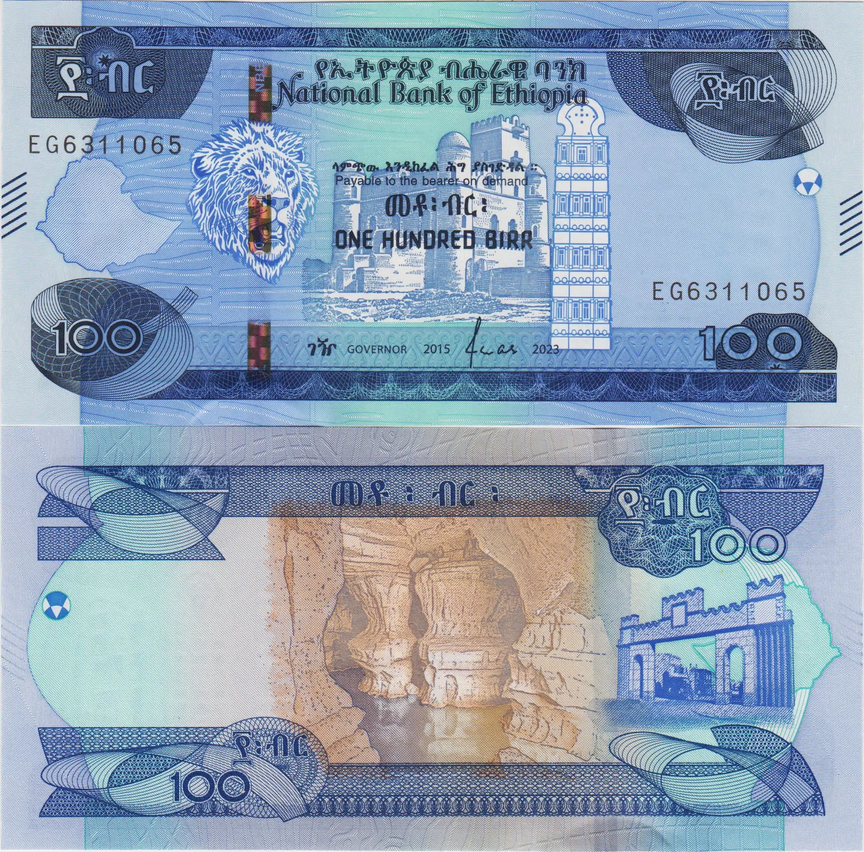 ETİYOPYA 100 BIRR 2023 ÇİL KONDİSYON.