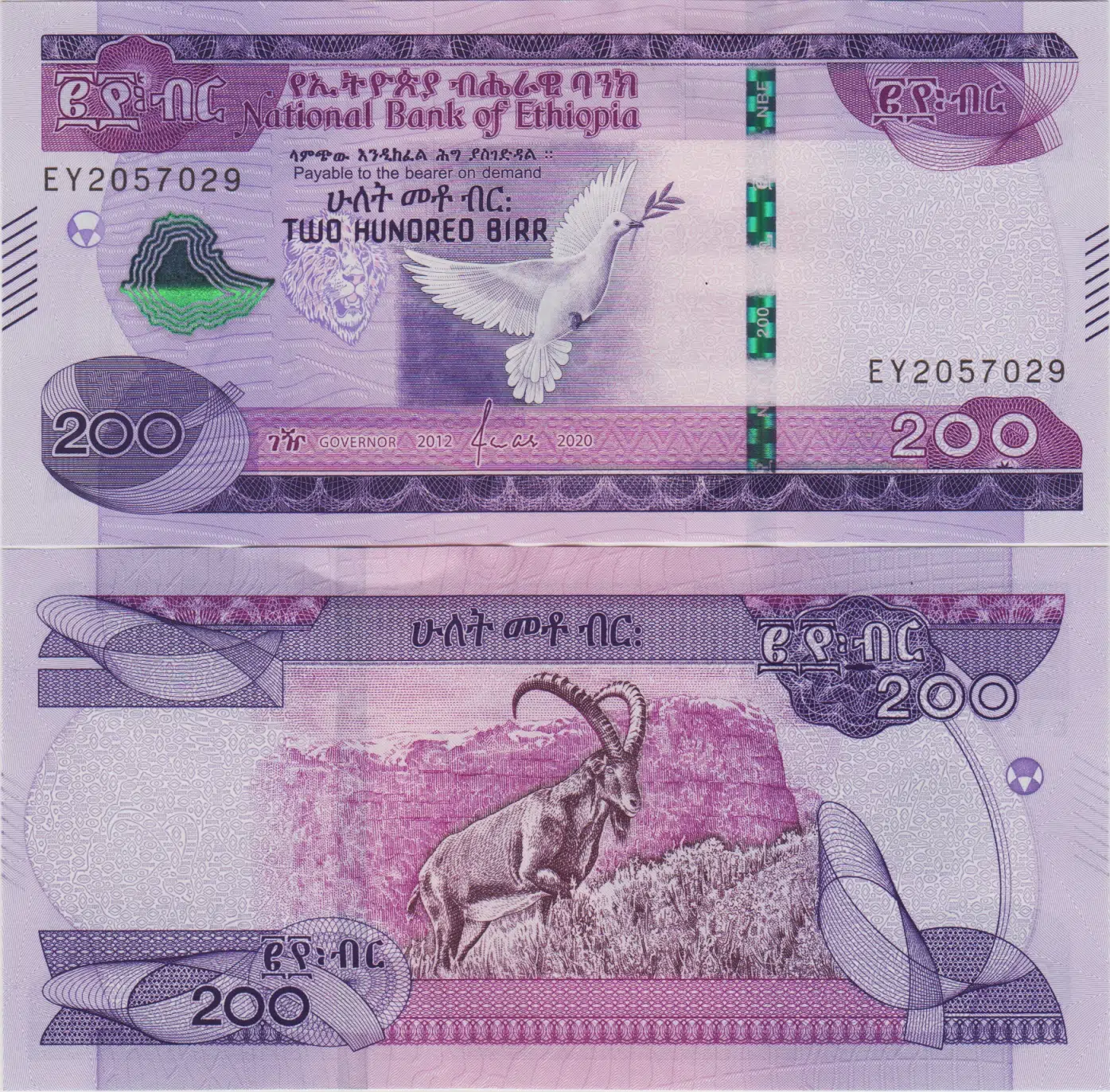 ETİYOPYA 200 BIRR 2020 ÇİL.