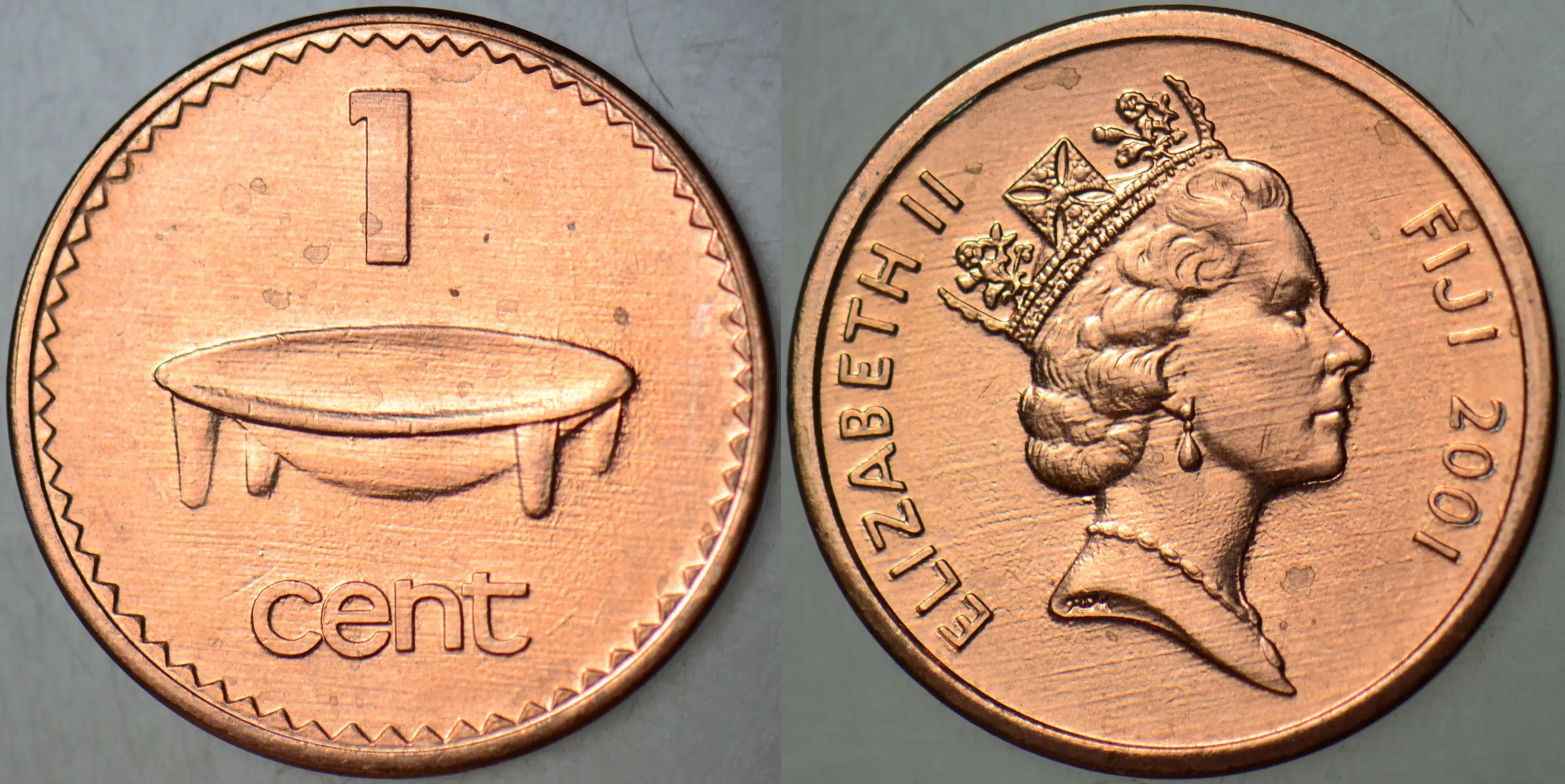 FİJİ 1 CENT 2001 KRALİÇE II. ELİZABETH. 17,5 mm ÇİL.