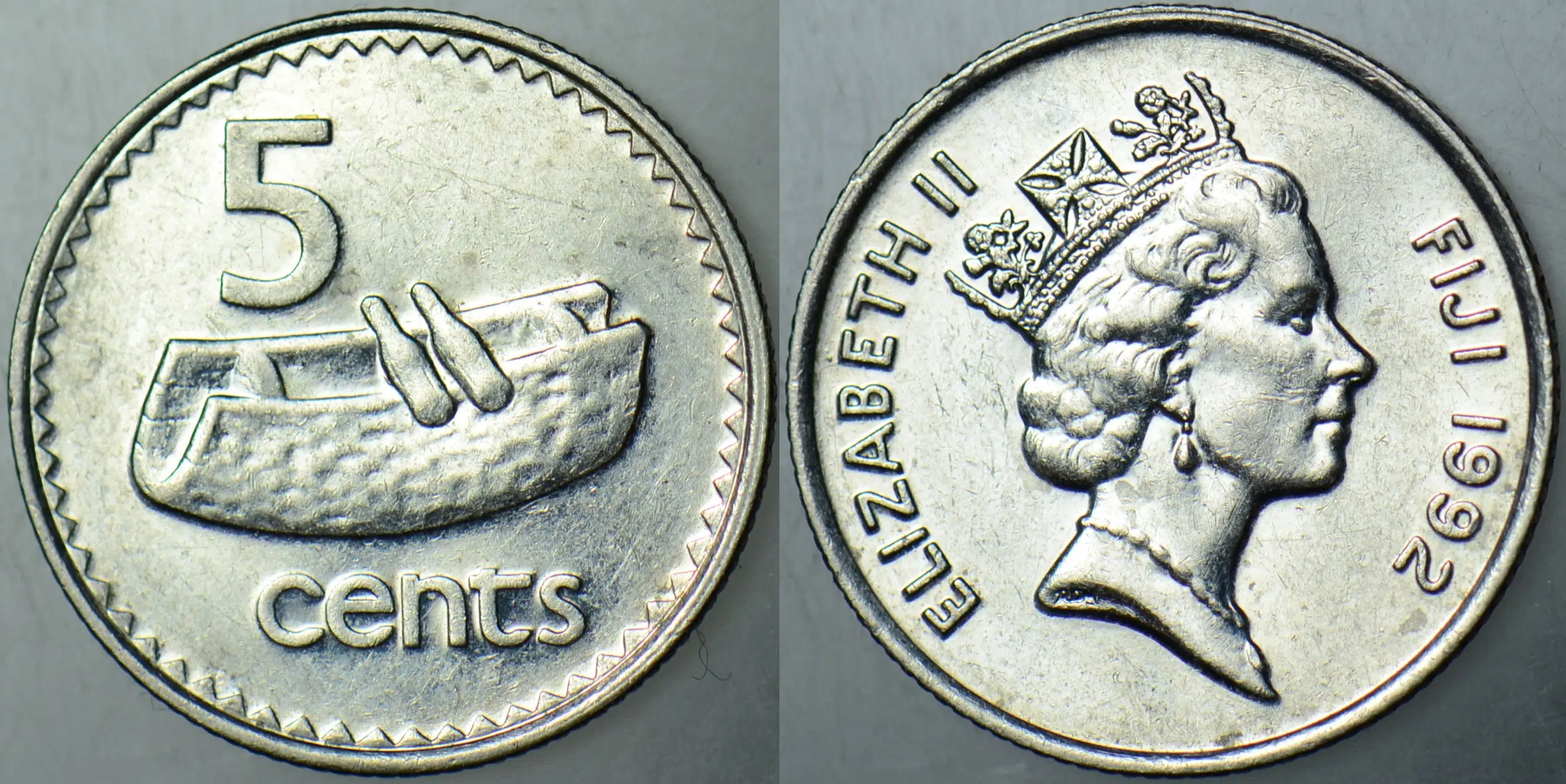 FİJİ 5 CENT 1992 KRALİÇE II. ELİZABETH 19.4 mm.