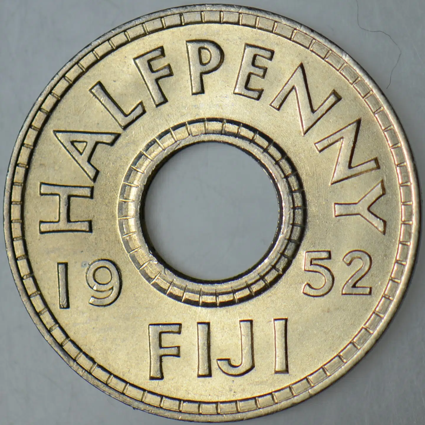 FİJİ YARIM PENNY 1952 KRAL 6. GEORGE DÖNEMİ. ÇİL.