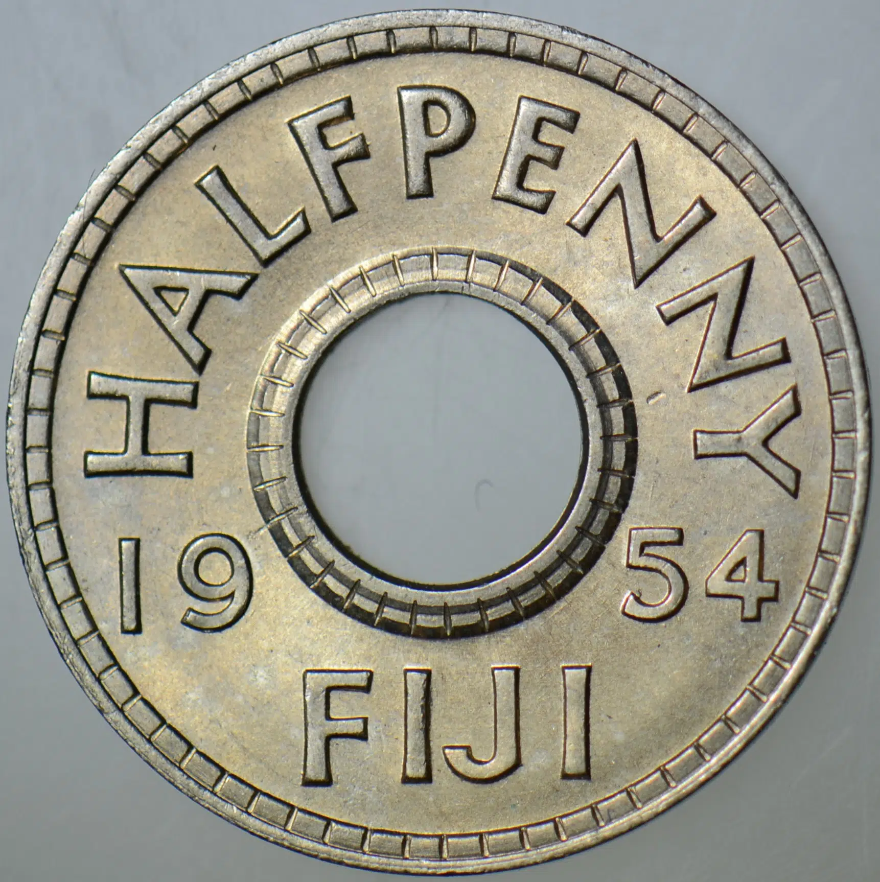 FİJİ YARIM PENNY 1954 KRALİÇE II. ELİZABETH ÇİL.