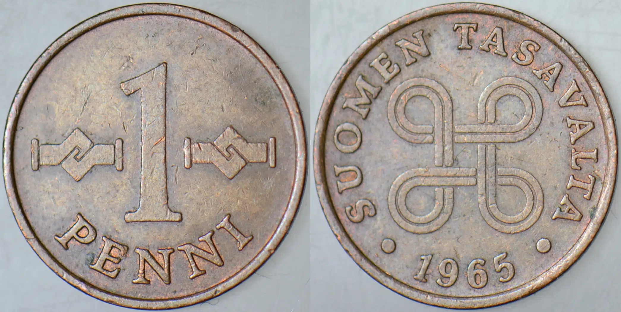 FİNLANDİYA 1 PENNI 1965.