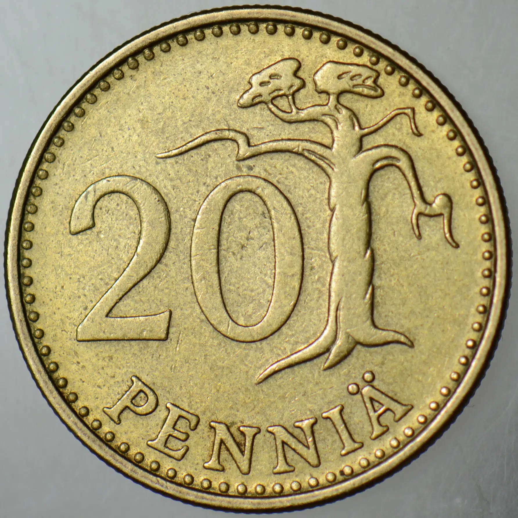 FİNLANDİYA 20 PENNIA 1966.