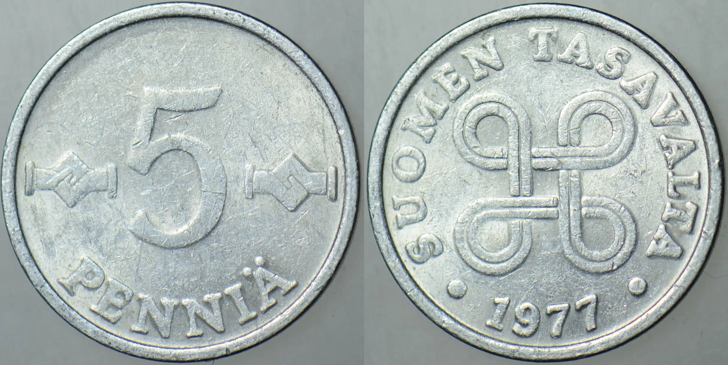 FİNLANDİYA 5 PENNİA 1977.