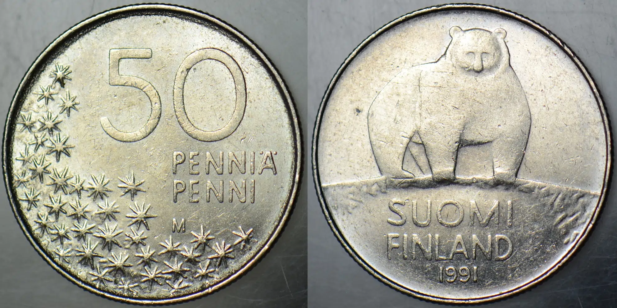 FİNLANDİYA 50 PENNIA 1991.