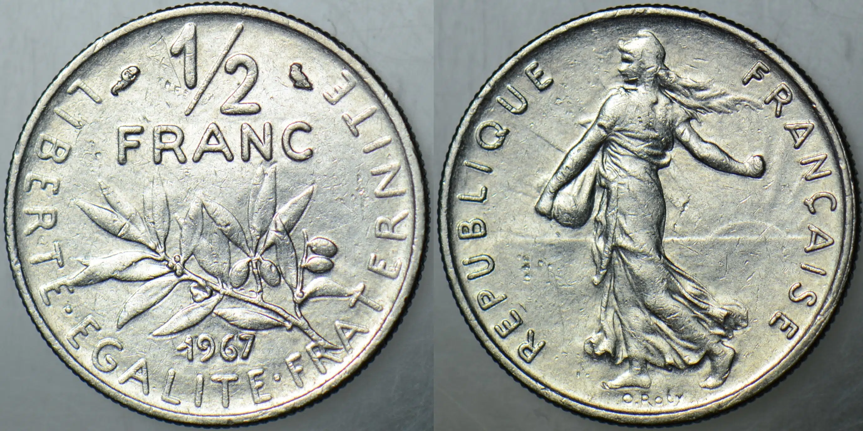  FRANSA 1/2 FRANK 1967 YARIM FRANK.