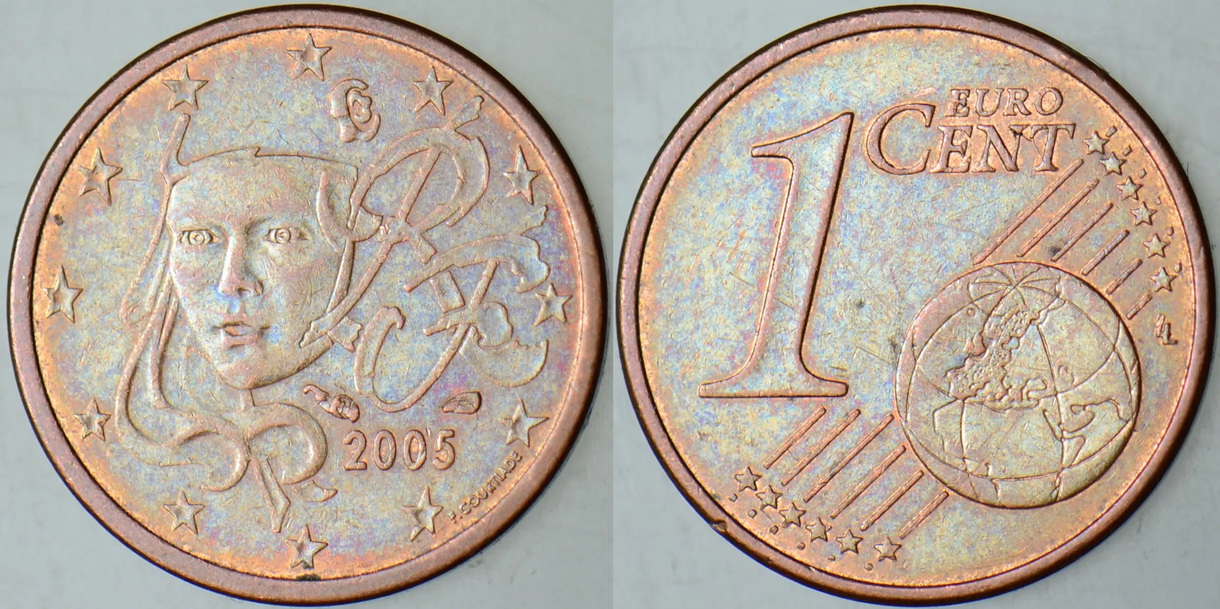 FRANSA 1 EURO CENT 2005.