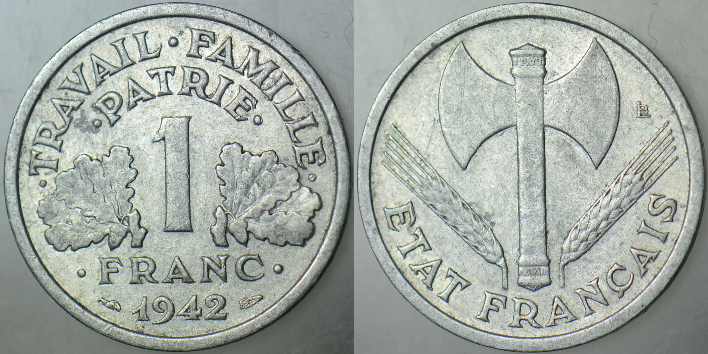 FRANSA 1 FRANK 1942 İKİNCİ DÜNYA SAVAŞI NAZİ İŞGALİ DÖNEMİ.