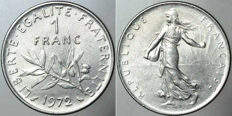 FRANSA 1 FRANK 1972 ÇİL(-) KONDİSYON.