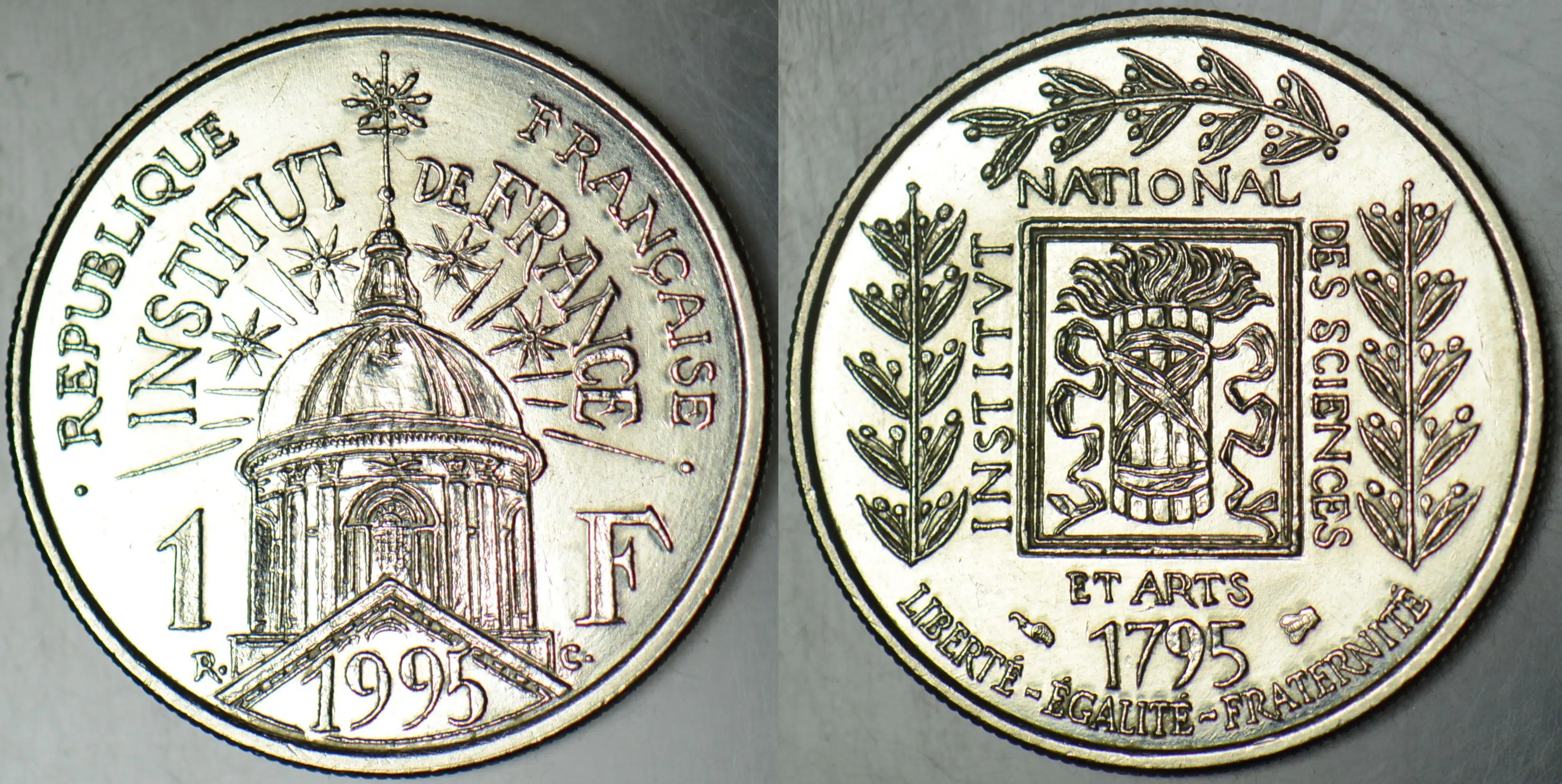 FRANSA 1 FRANK 1995 HATIRA-FRANSA BİLİM ENSTİTÜSÜNÜN 200. YILI 24 mm ÇİLALTI.