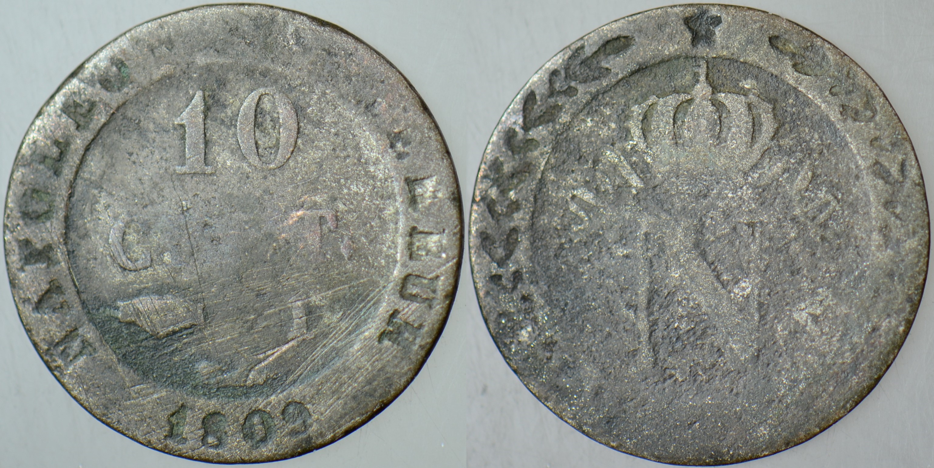 FRANSA 10 CENTIMES 1809 I=LİMOGES DARBI. NAPOLYON DÖNEMİ. km 676.5