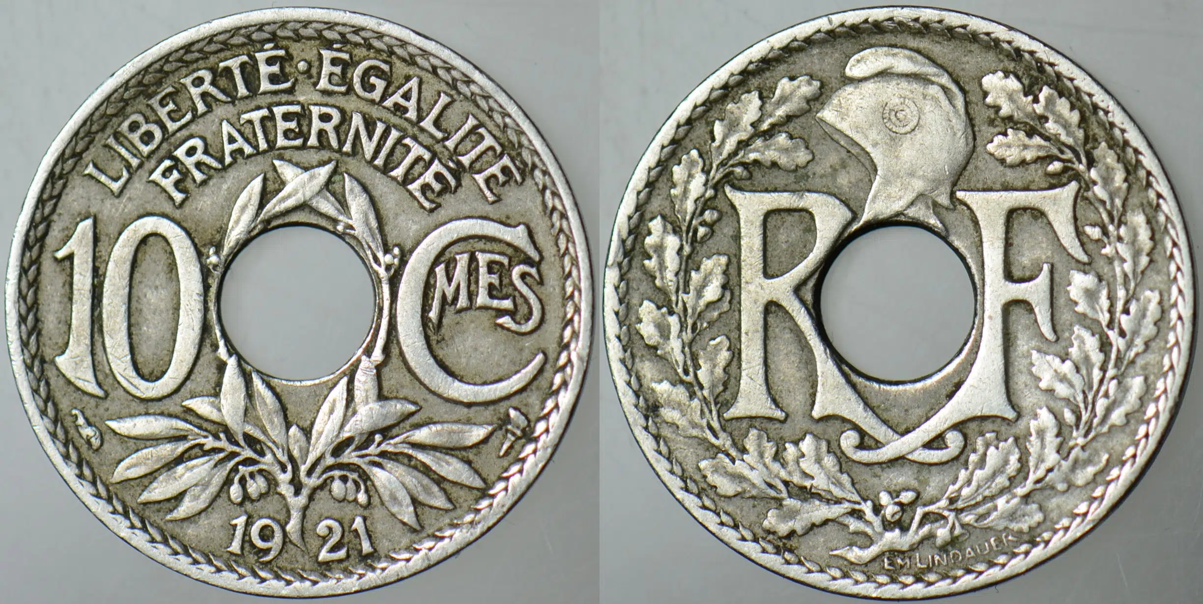 FRANSA 10 CENTIMES 1921.