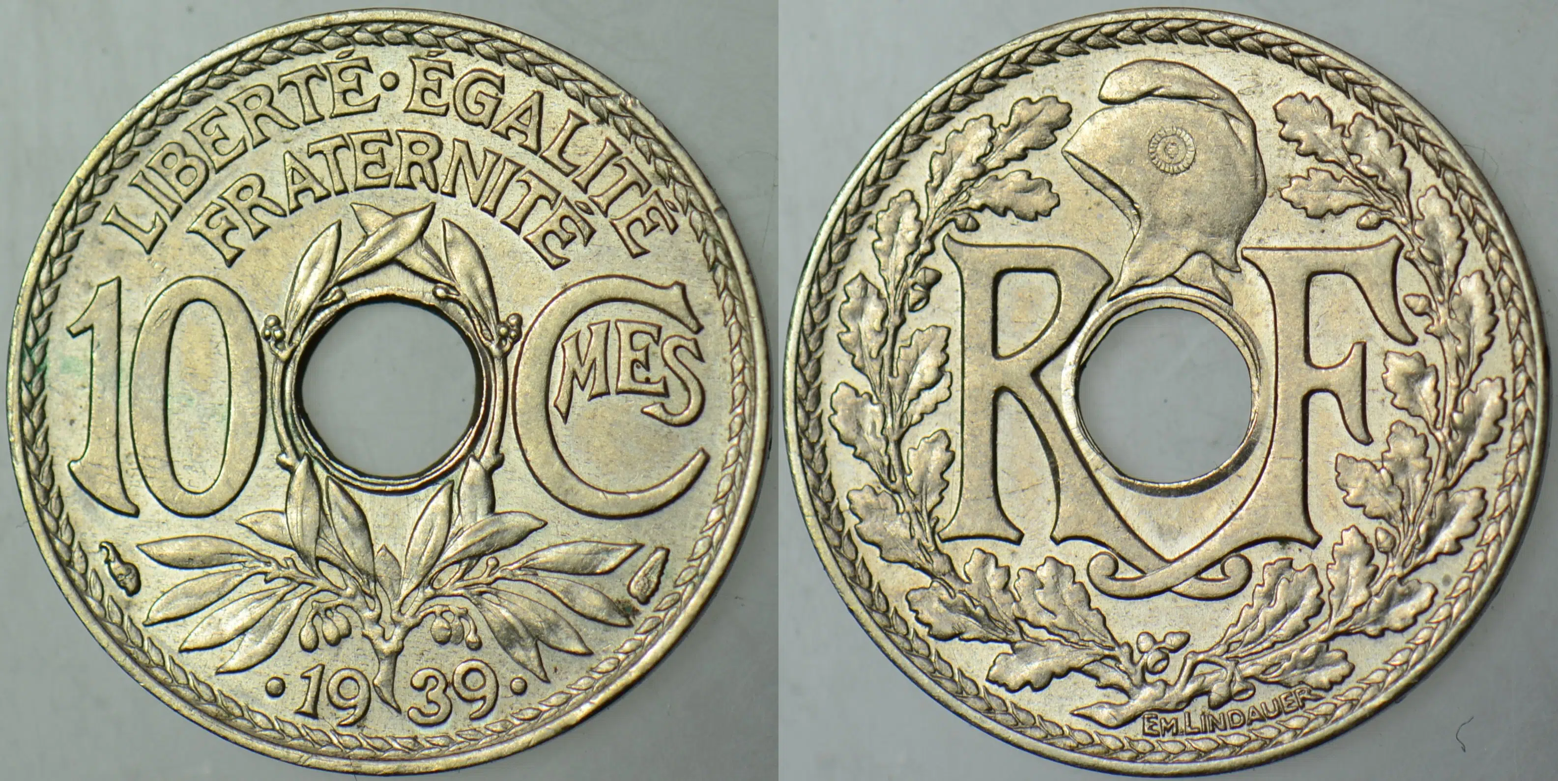 FRANSA 10 CENTIMES 1939 ÇİL(-).